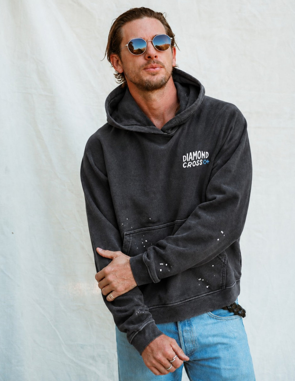 Maverick Black w Paint Distressed | The Outlaw Hoodie