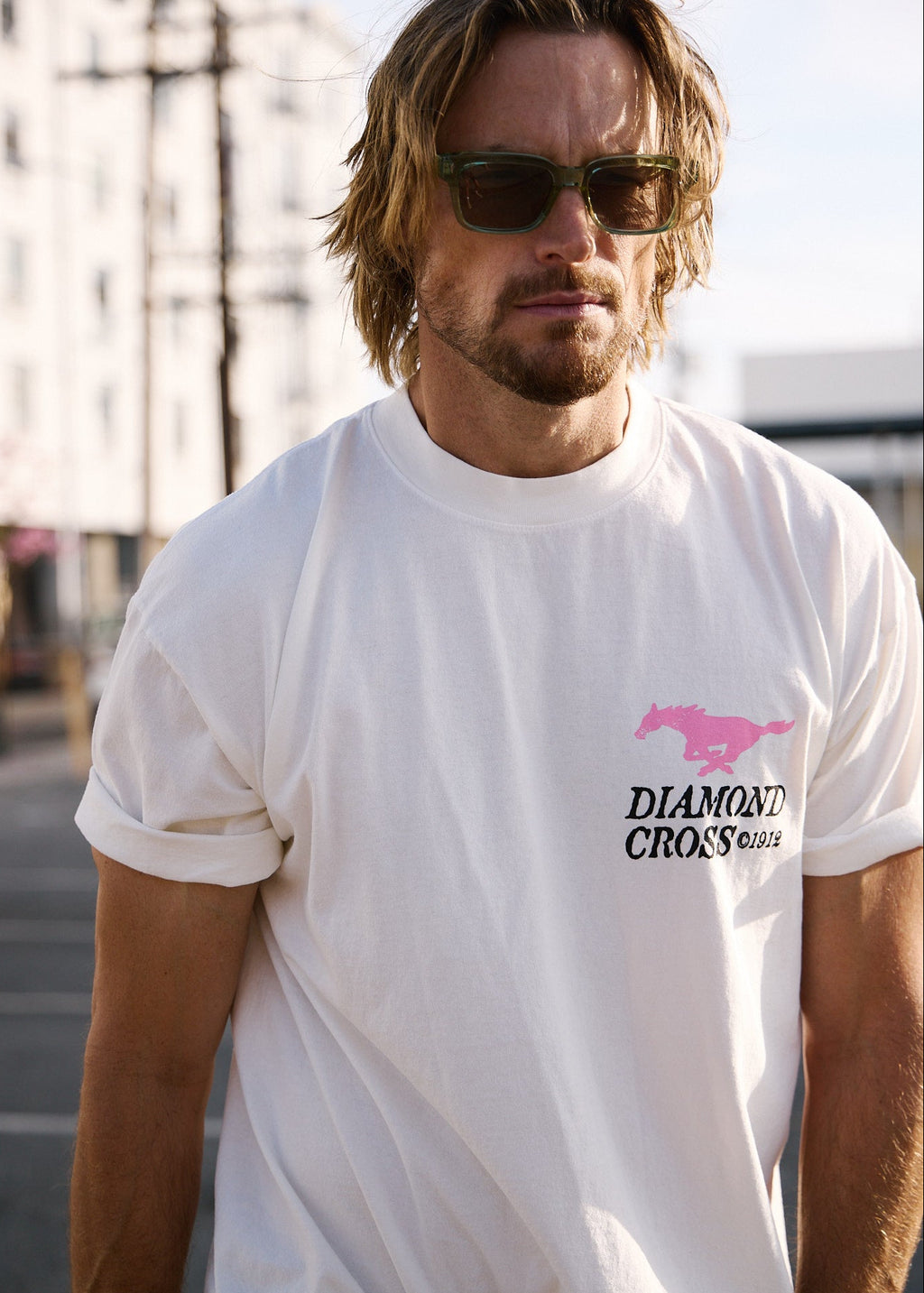 Vintage White | Diamond Cross Ranch Runnin white T-Shirt