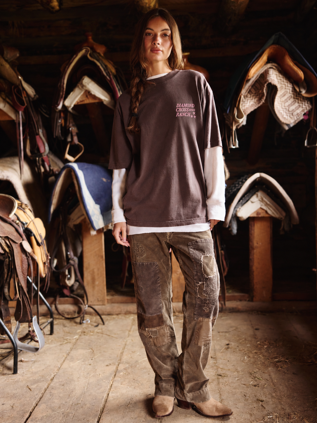 Faded Black + Rose | Diamond Cross Ranch Soarin' T-Shirt