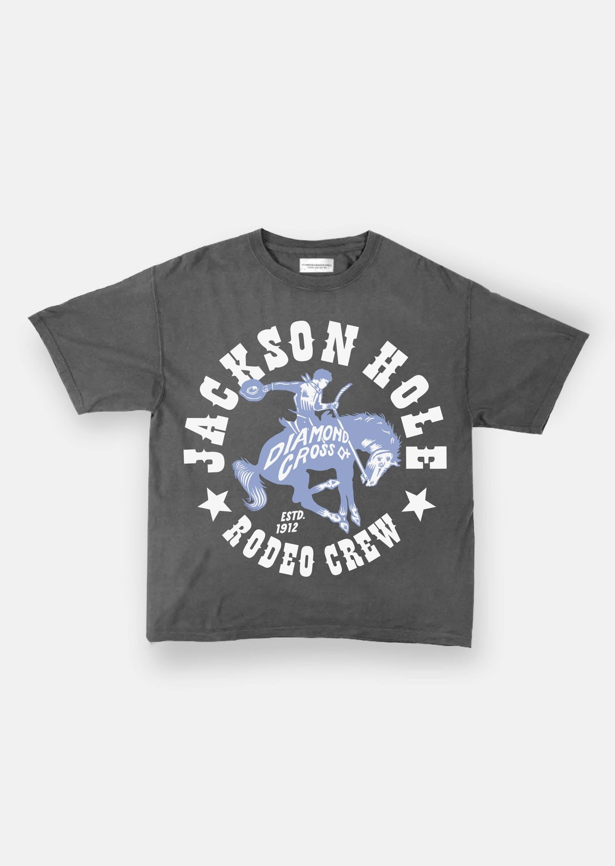 Vintage Black | Diamond cross ranch Rodeo Crew gray t-shirt