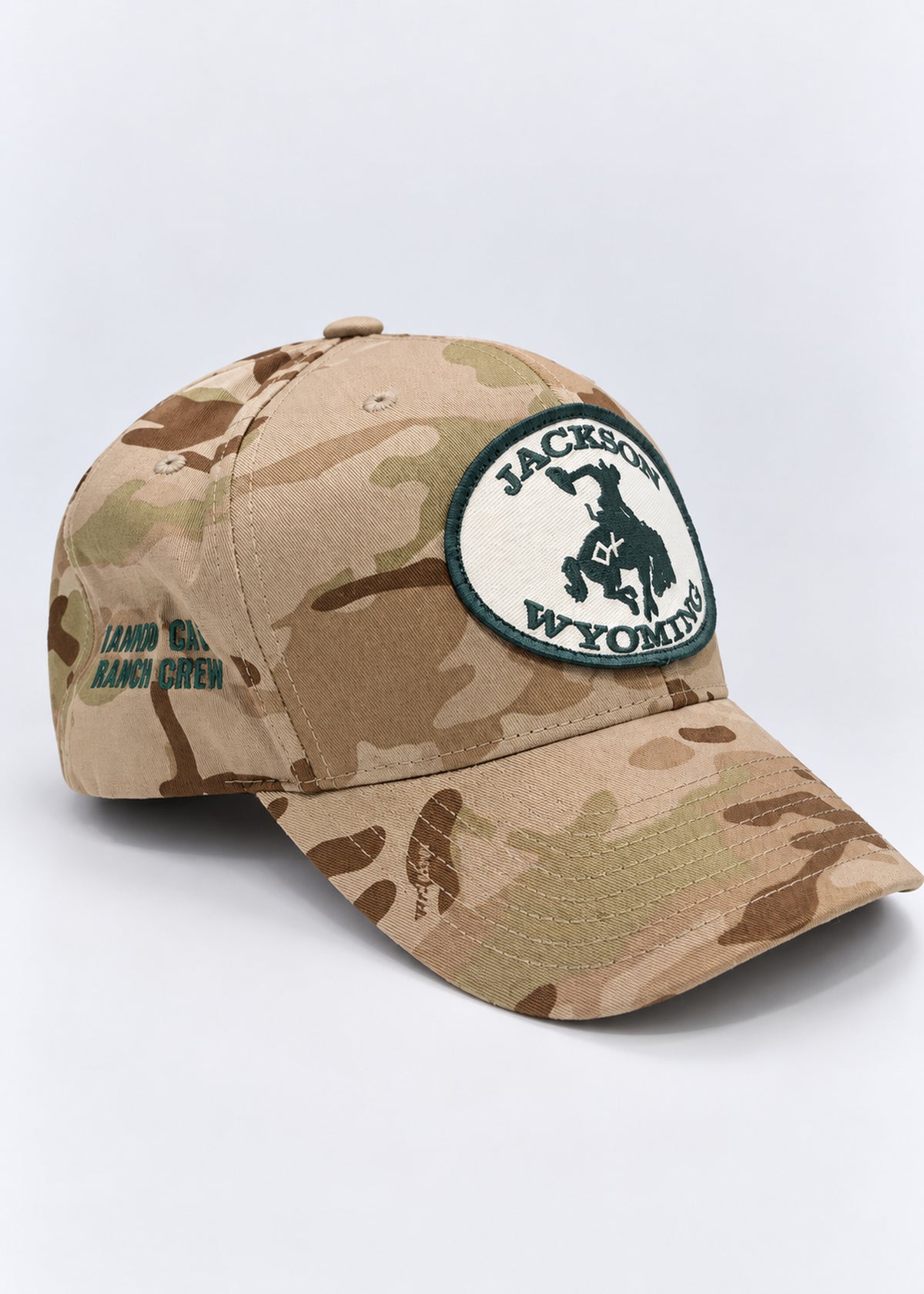 Tan Camo + Green Patch | Diamond Cross Ranch Camo Patch Hat