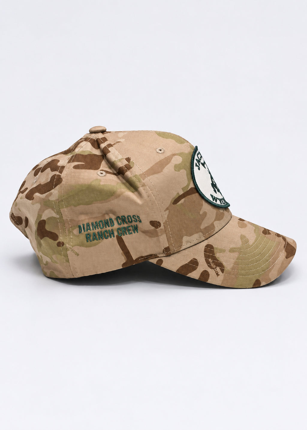 Tan Camo + Green Patch | Diamond Cross Ranch Camo Patch Hat