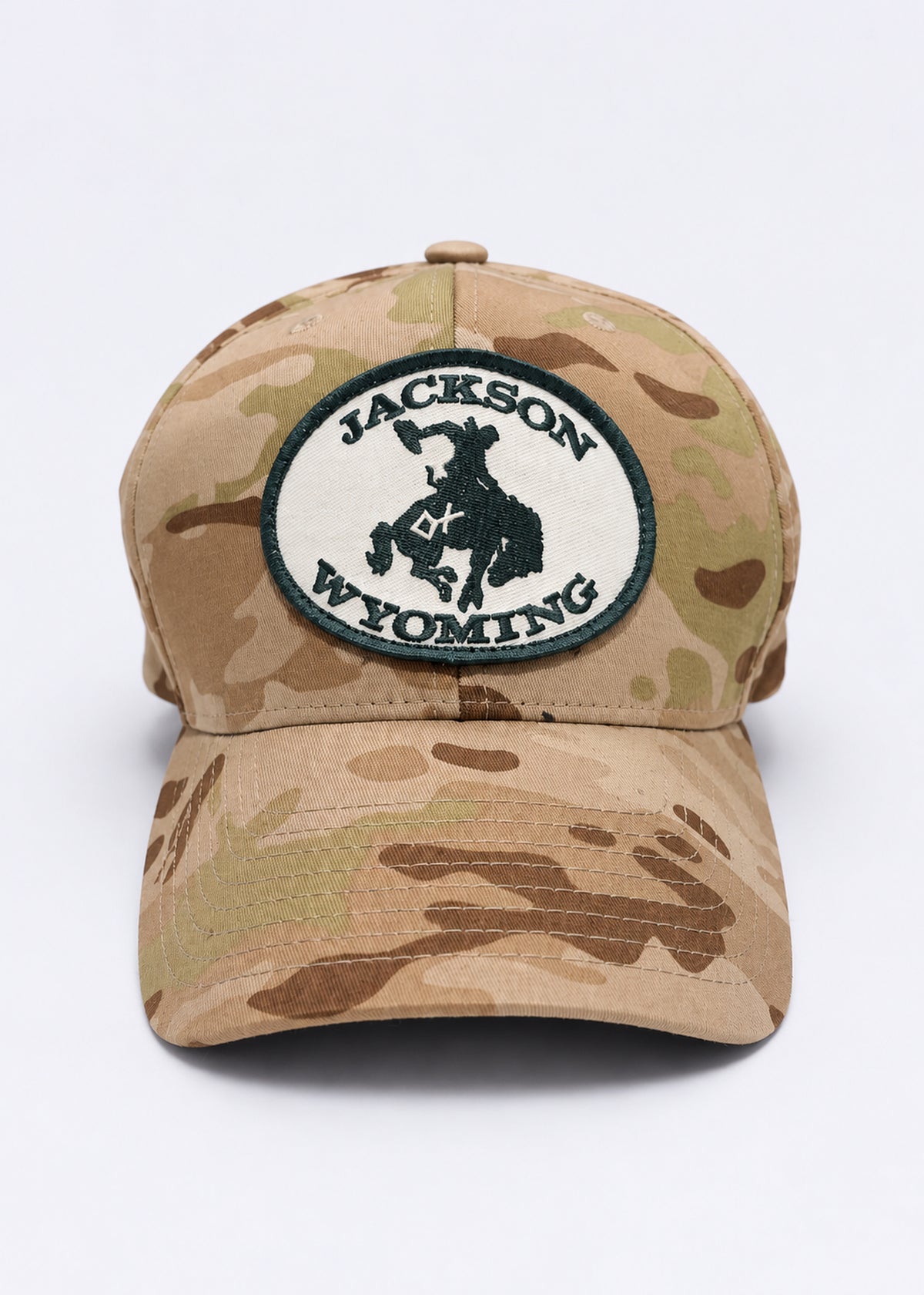 Tan Camo + Green Patch | Diamond Cross Ranch Camo Patch Hat