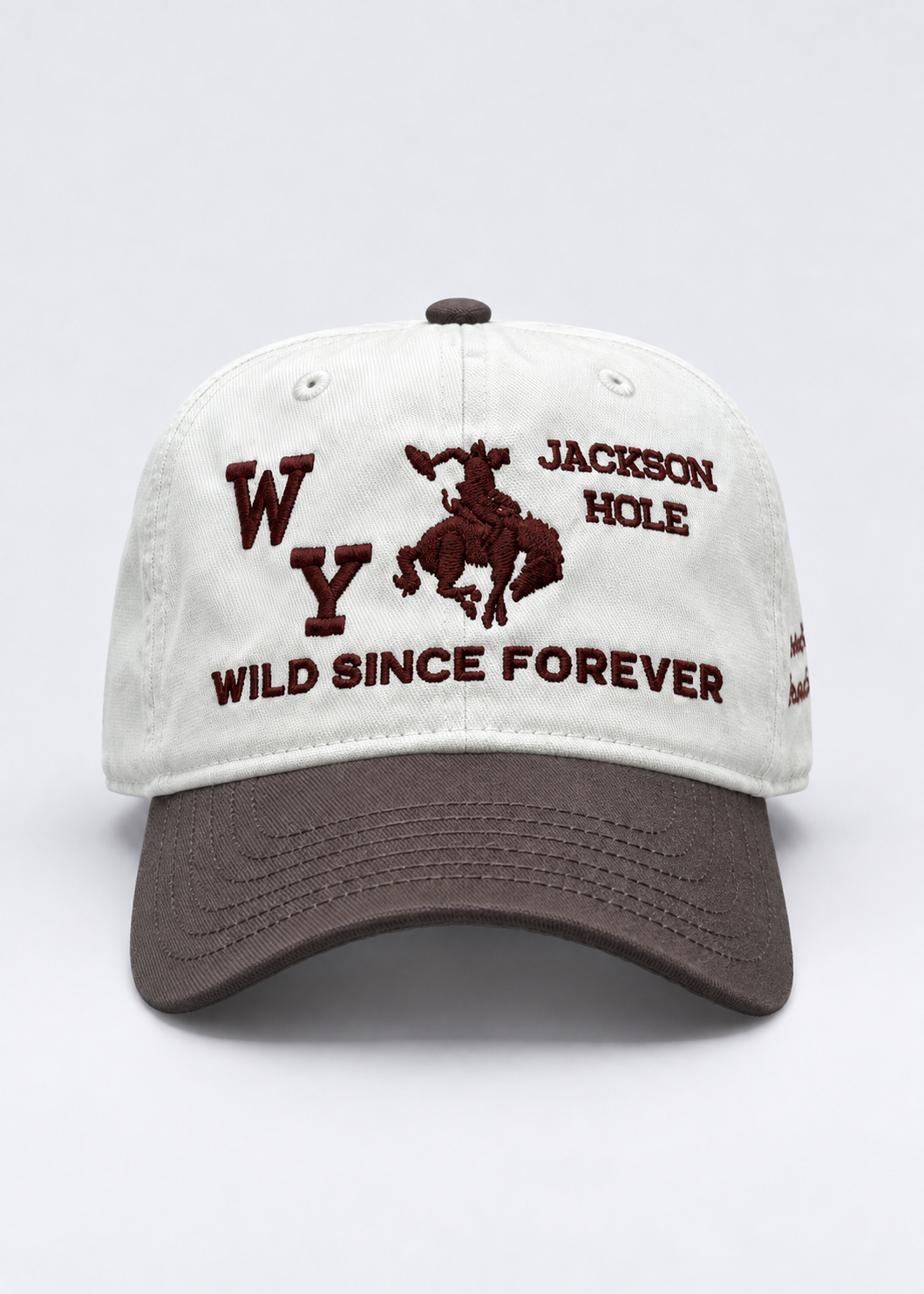 White With Brown Brim | Forever Wild Hat