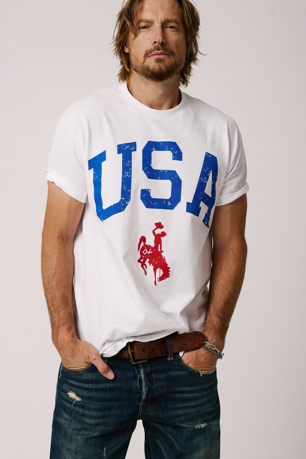 USA White | Diamond cross ranch USA Collection t-shirts