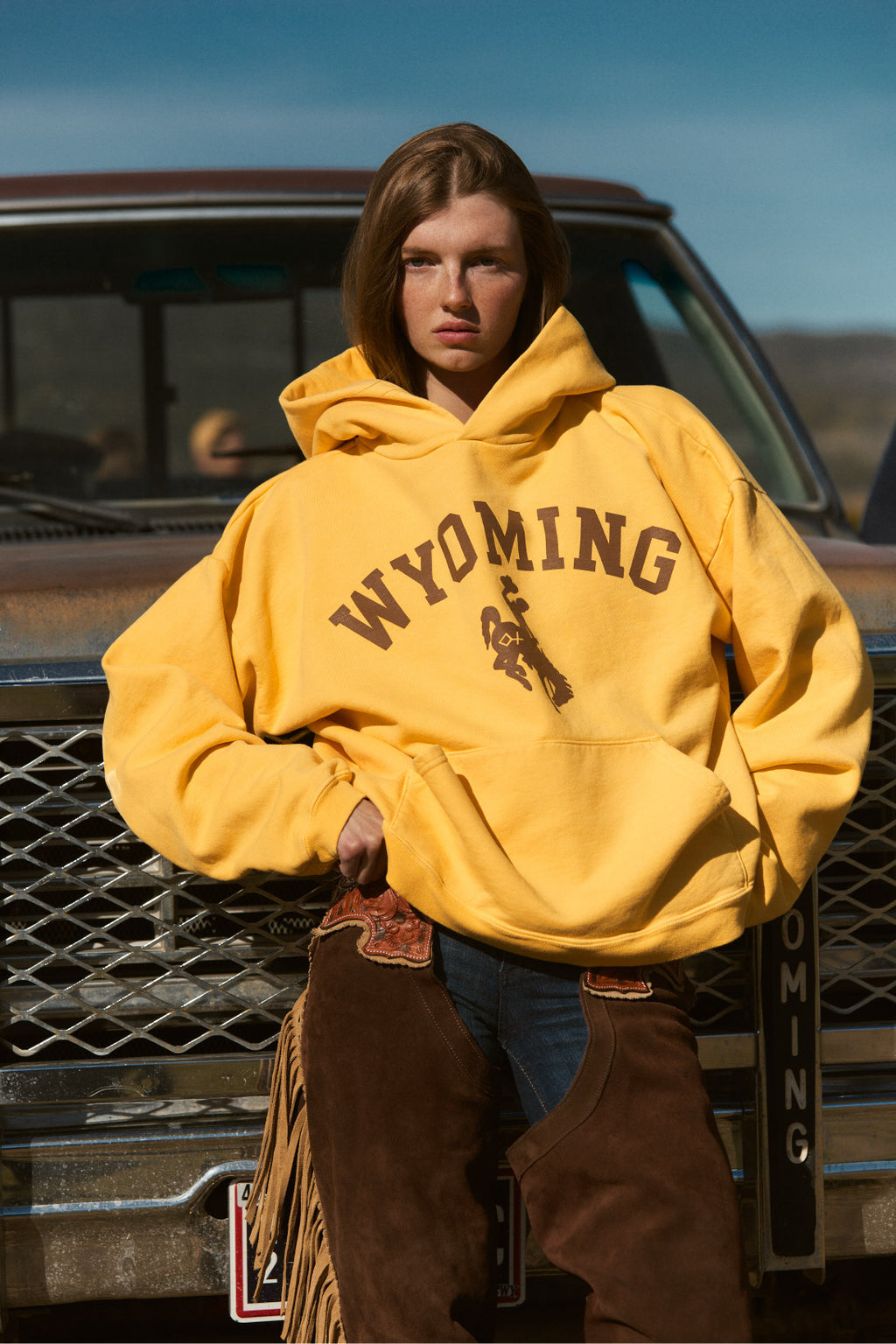 Yellow WYOMING Hoodie | Jackson Hole Hoodies