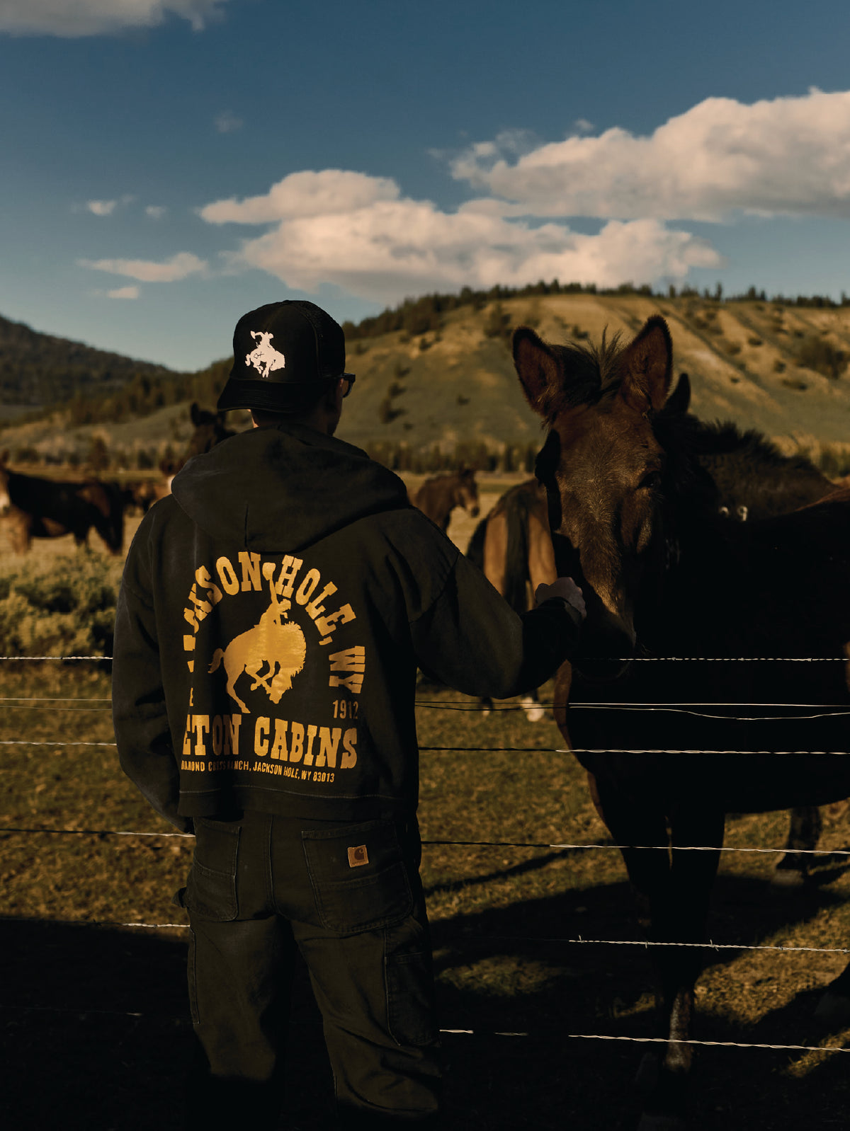 Black - Yellow Buckin | Sun Faded Zip Hoodies