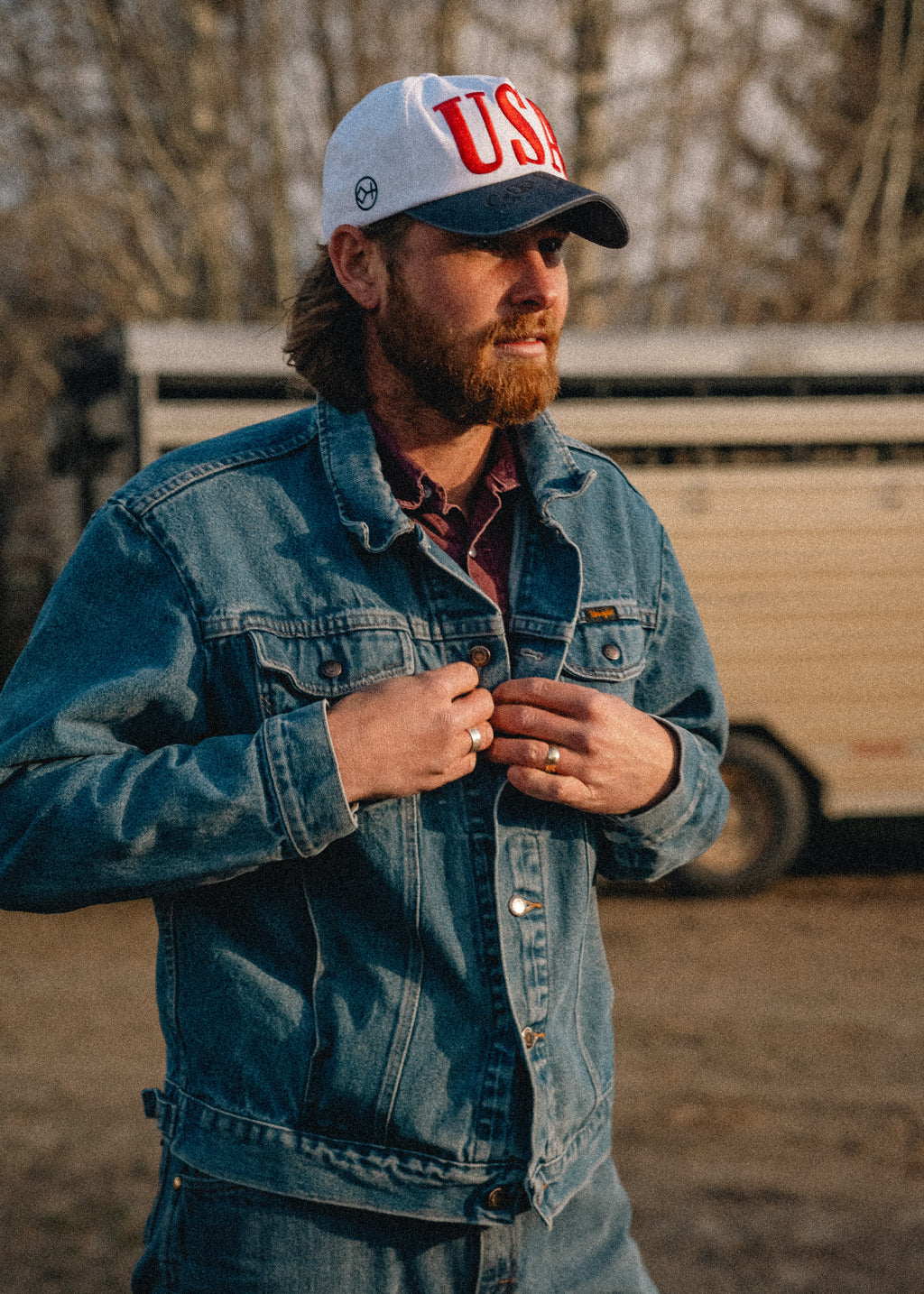 White & Navy Brim | USA 250 Caps