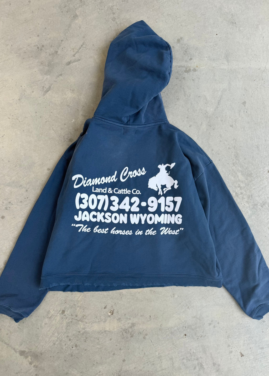 Distressed Blue | Phone # Hoodie