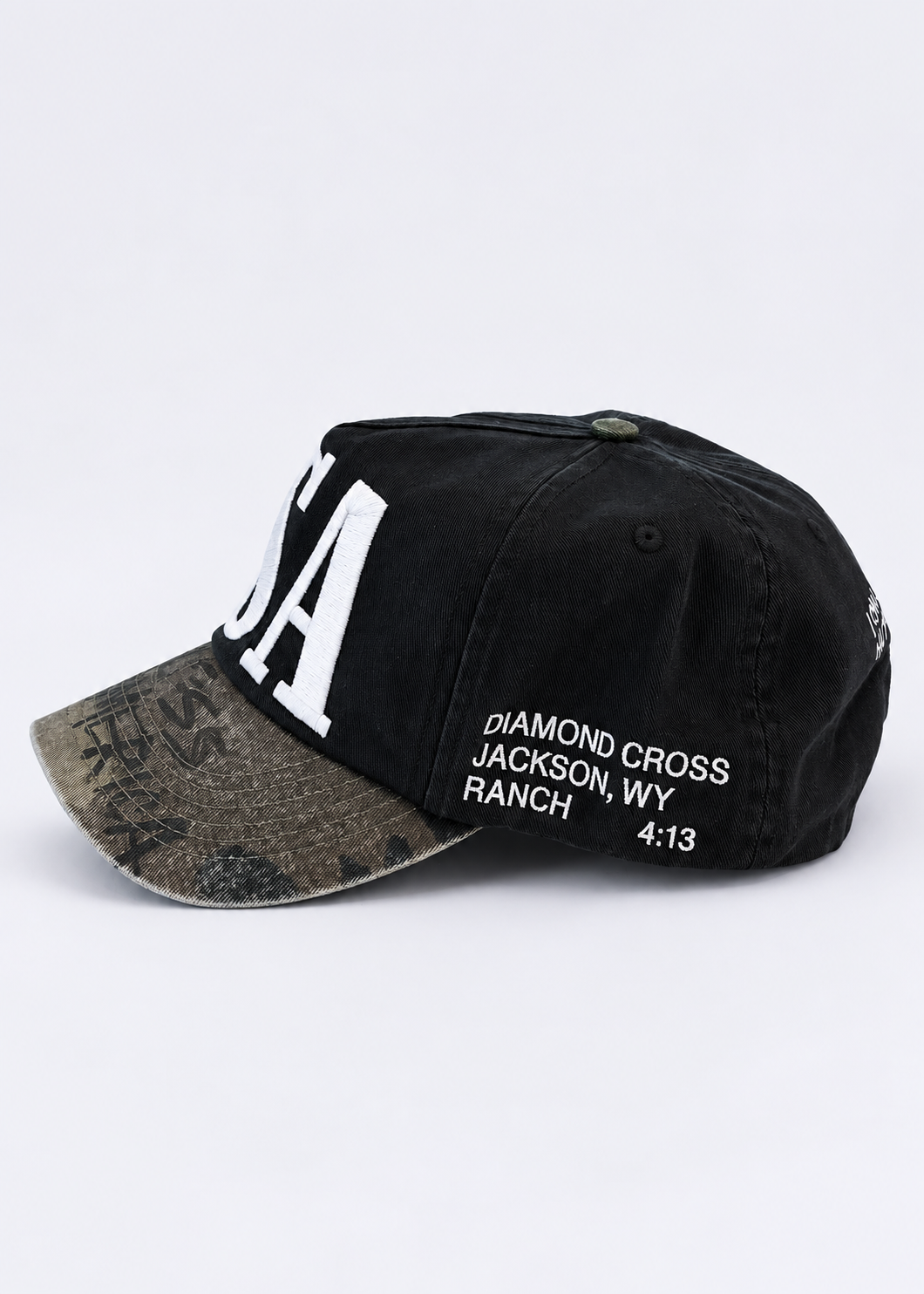 USA Black w Camo Brim | Camo Range Cap