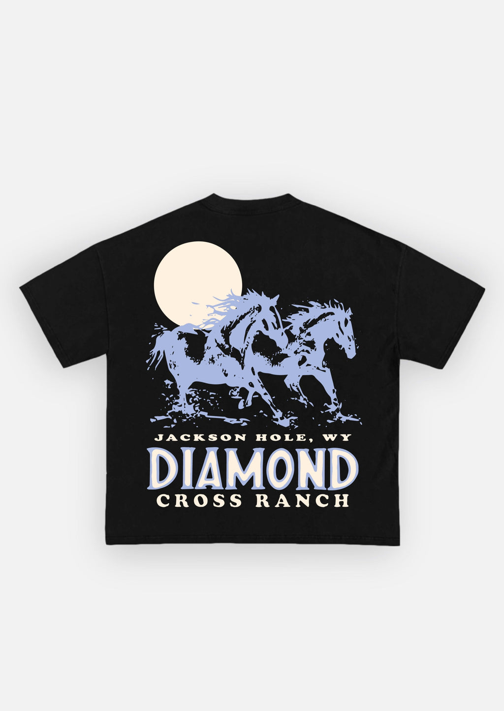 Dark Black | Diamond Cross Ranch Settin Sun (New) Black T-Shirt
