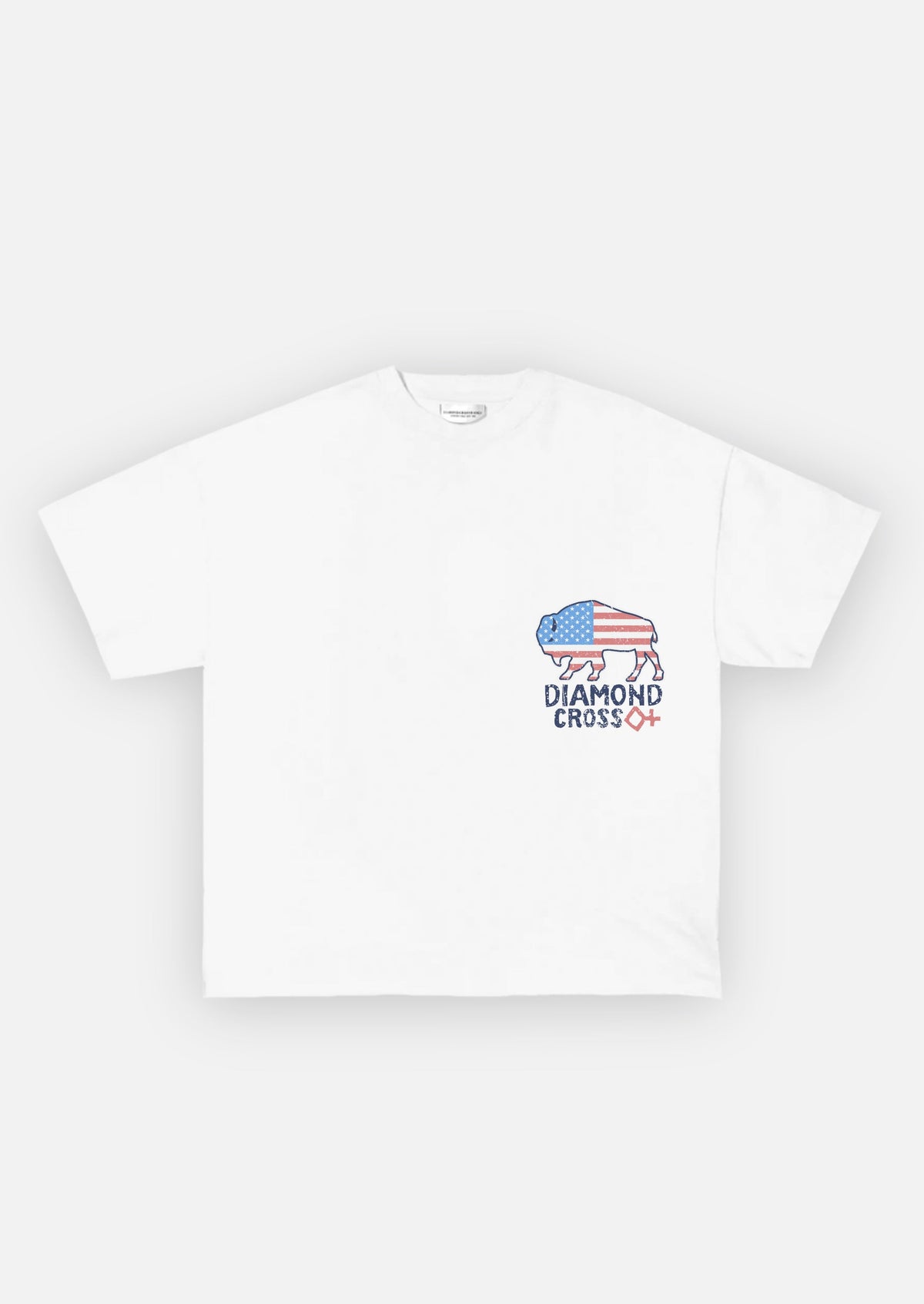 White | Diamond Cross Ranch American Buffalo white T-shirt