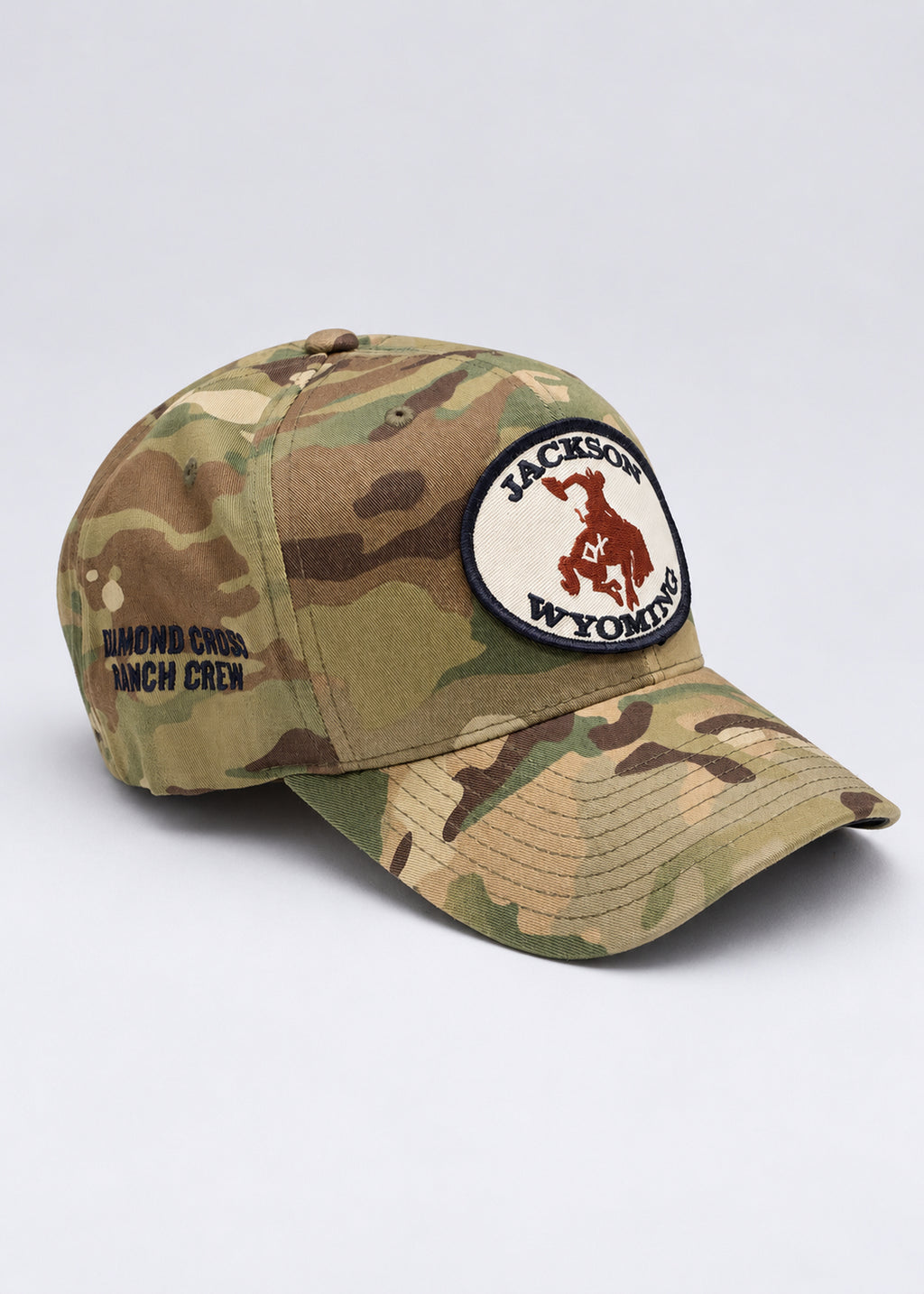 Tan Camo + Navy and Red Patch | Diamond Cross Ranch Camo Patch Hat