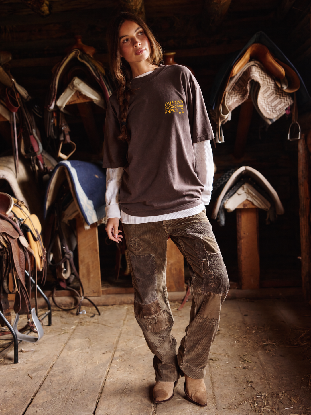 Faded Black + Yellow | Diamond Cross Ranch Soarin' T-Shirt