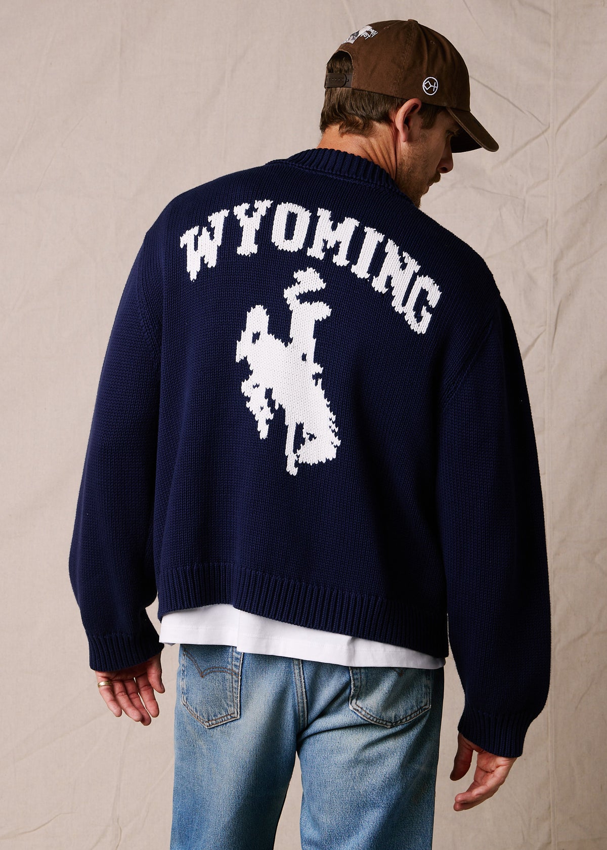 Navy & White | Wyoming Zip Sweater