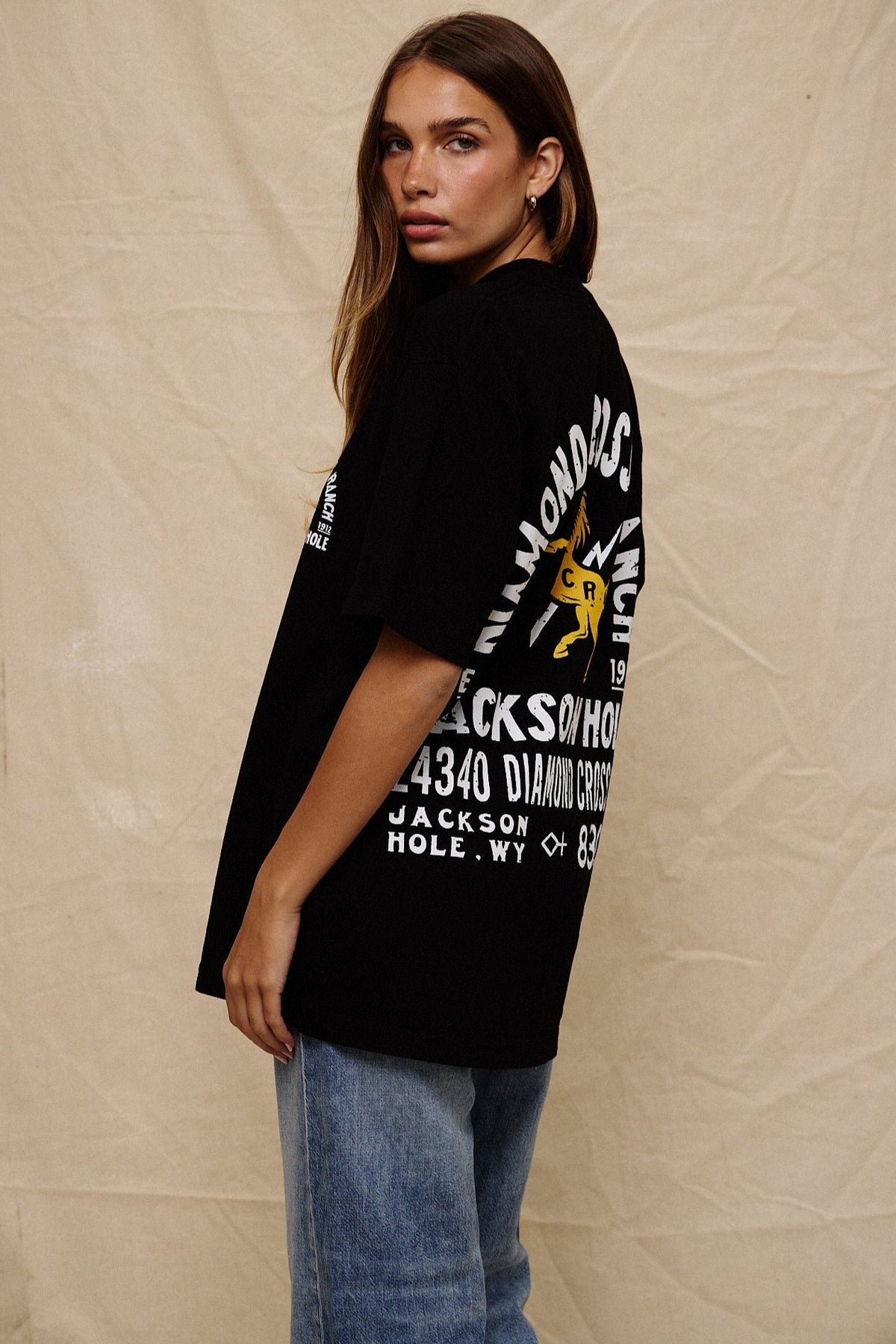Black | Diamond cross ranch black t-shirt