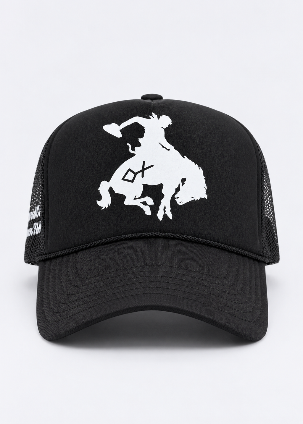 Black Cap & White | Branded Bronc Trucker