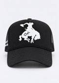 Black Cap & White | Branded Bronc Trucker