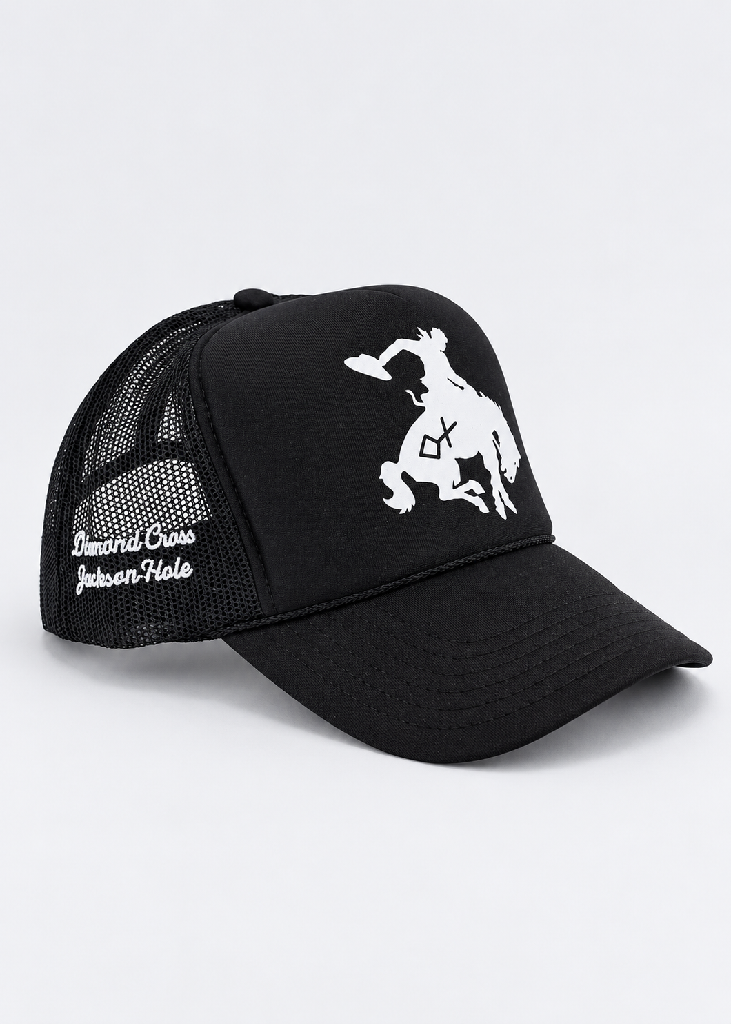 Black Cap & White | Branded Bronc Trucker