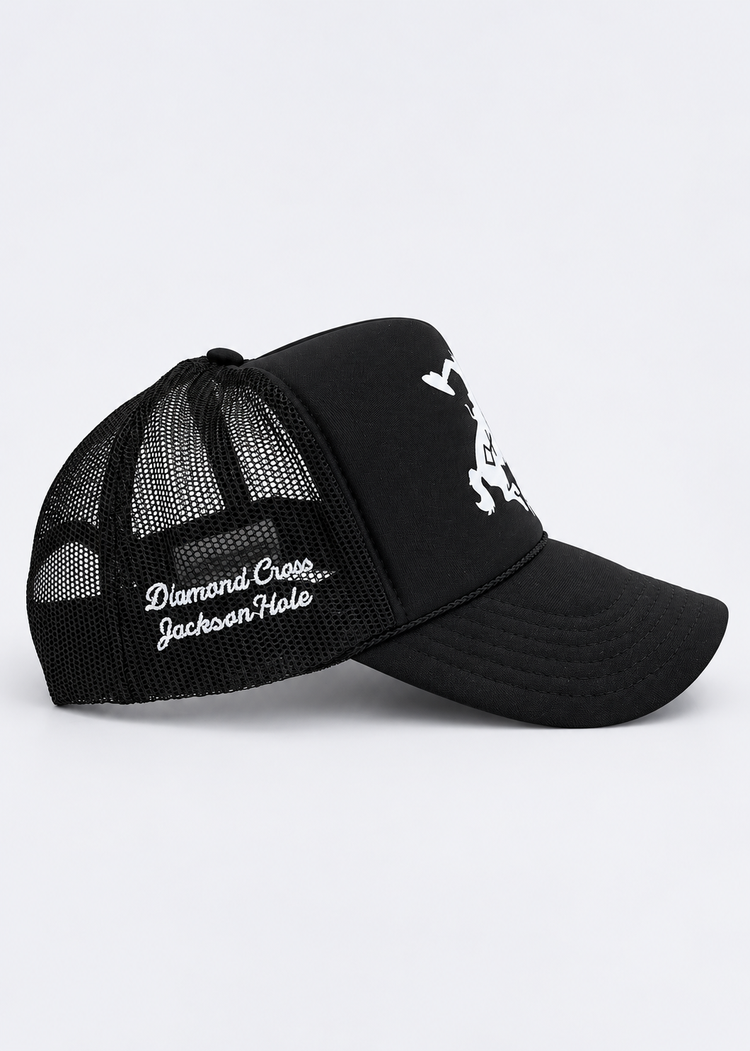 Black Cap & White | Branded Bronc Trucker