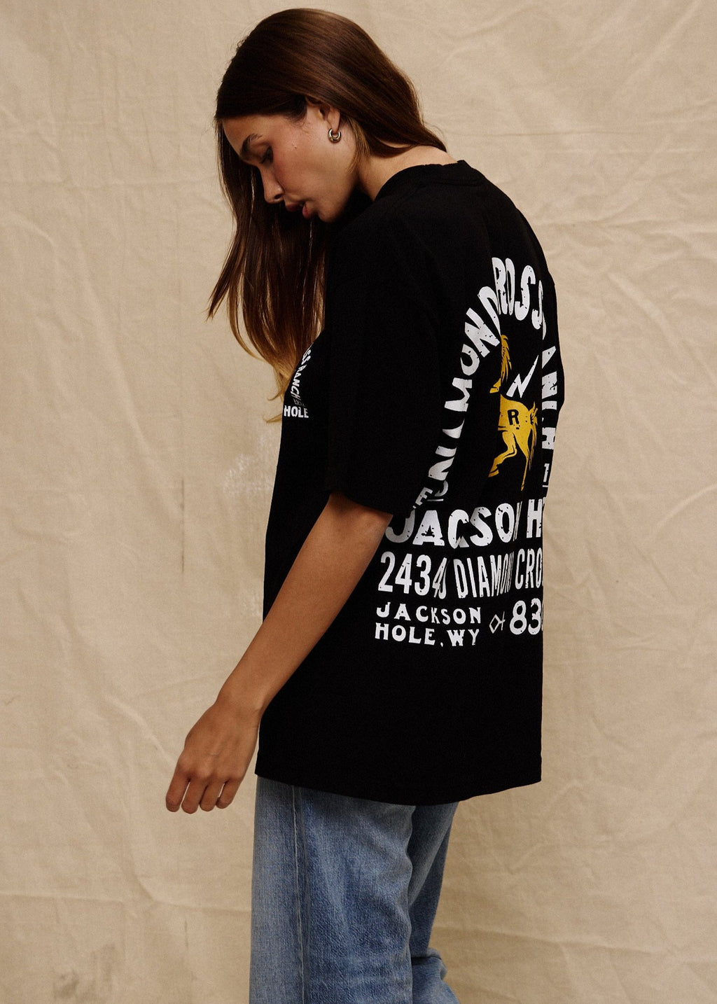 Black | Diamond cross ranch black t-shirt