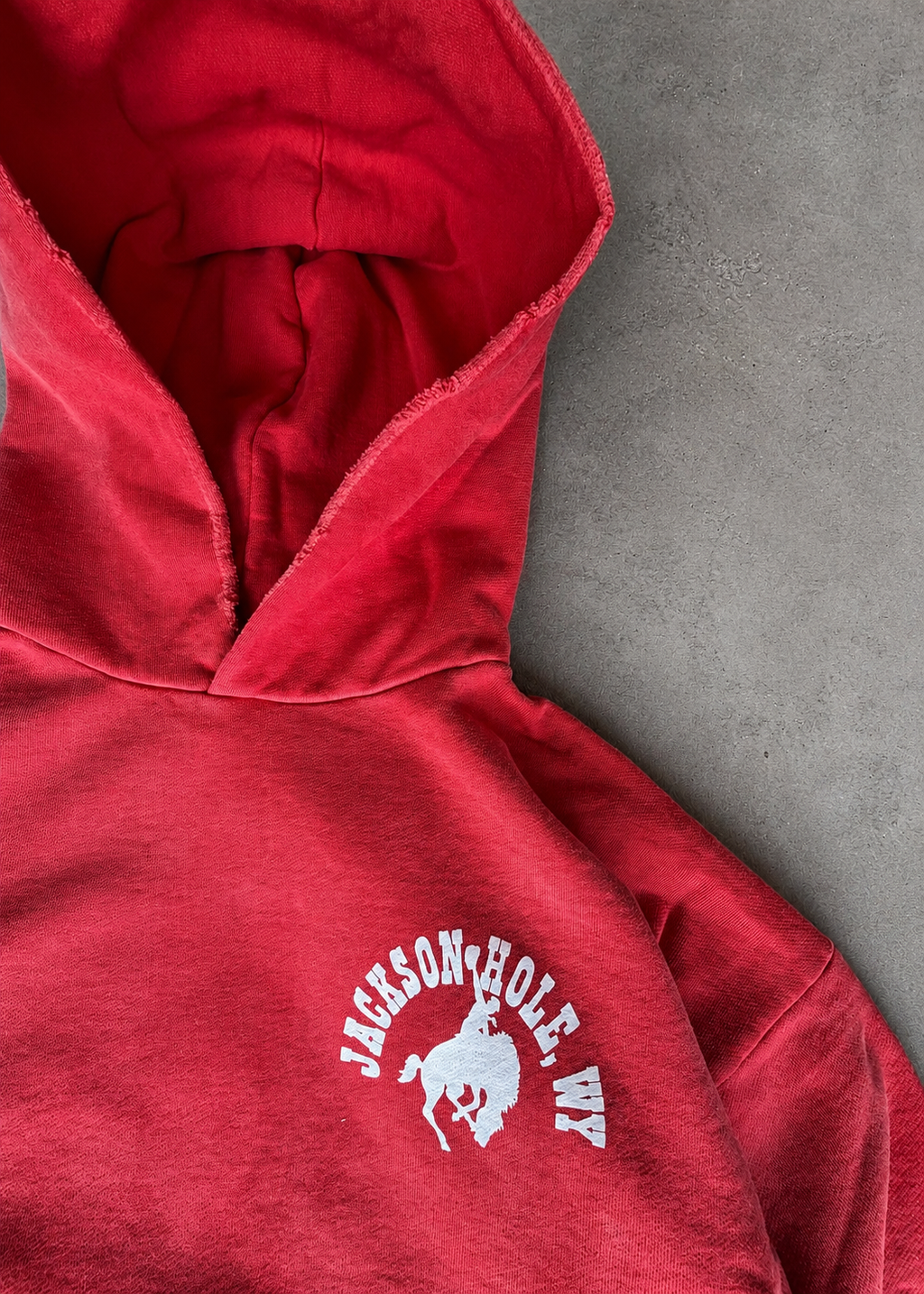 Red Buckin w Paint Distressed | The Outlaw Hoodie