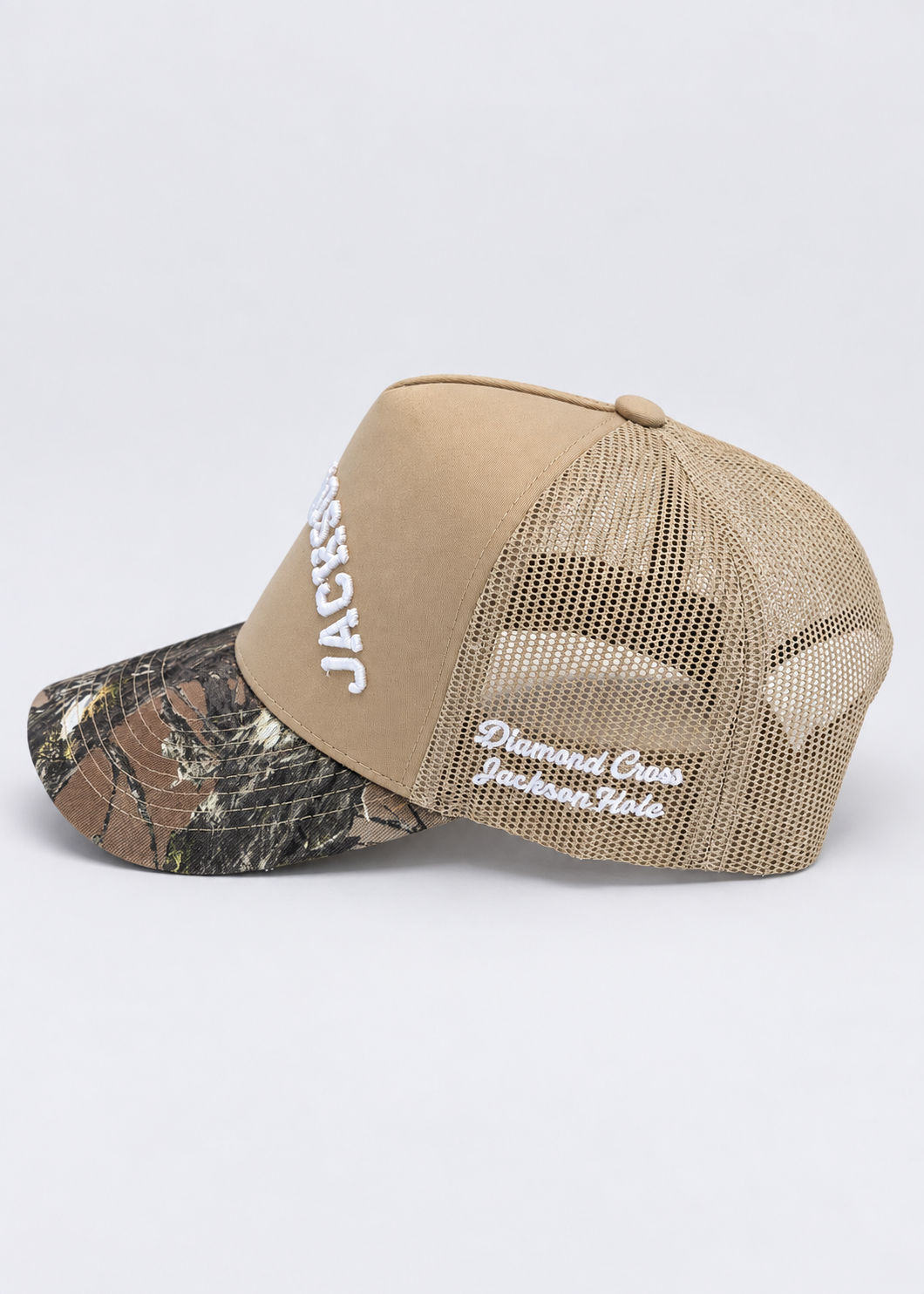 Tan and White | Jackson Camo Trucker