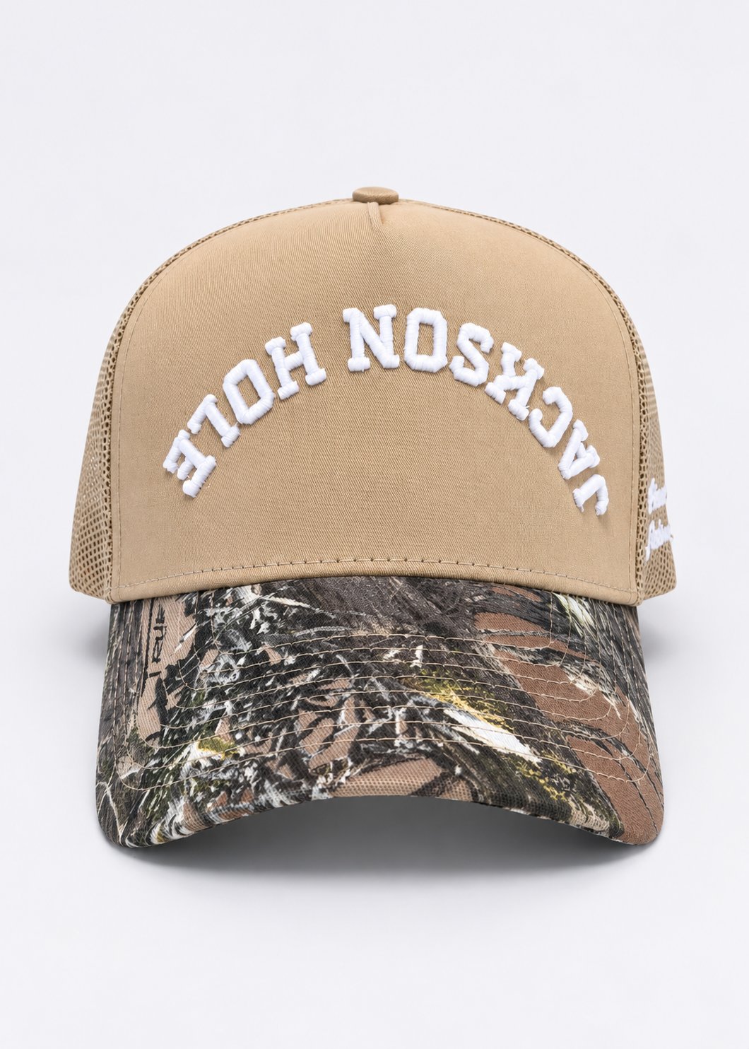 Tan and White | Jackson Camo Trucker