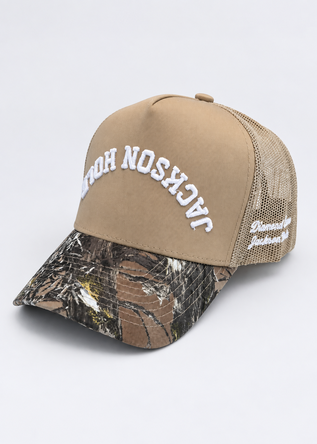 Tan and White | Jackson Camo Trucker
