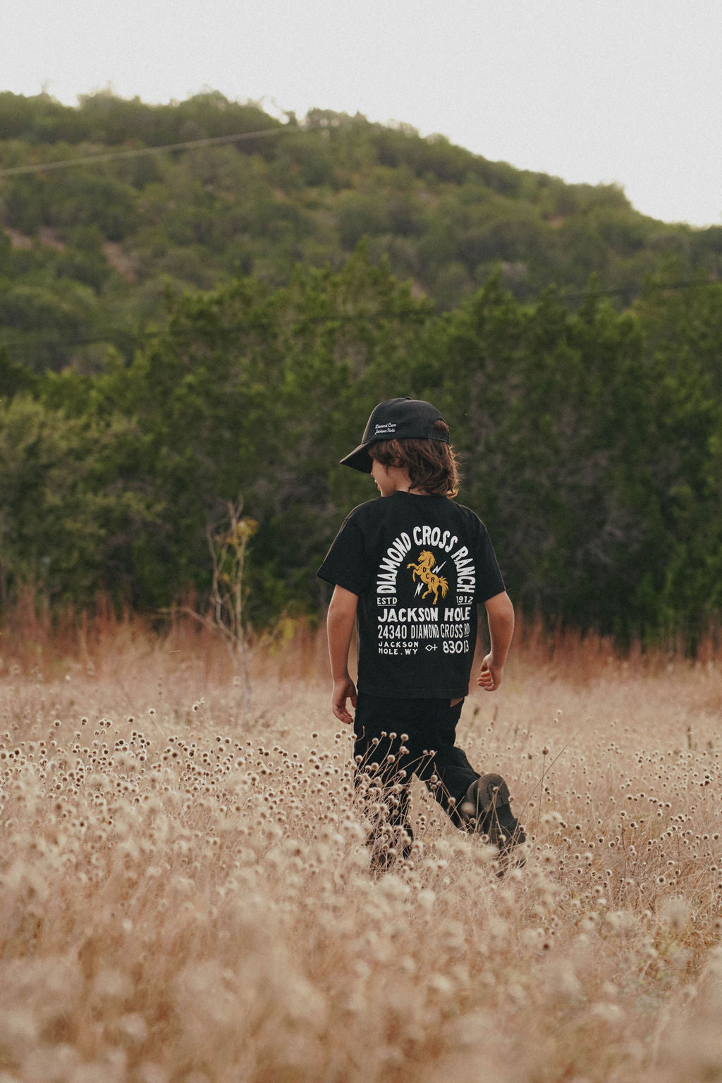 Black | Diamond cross ranch kids black t-shirt