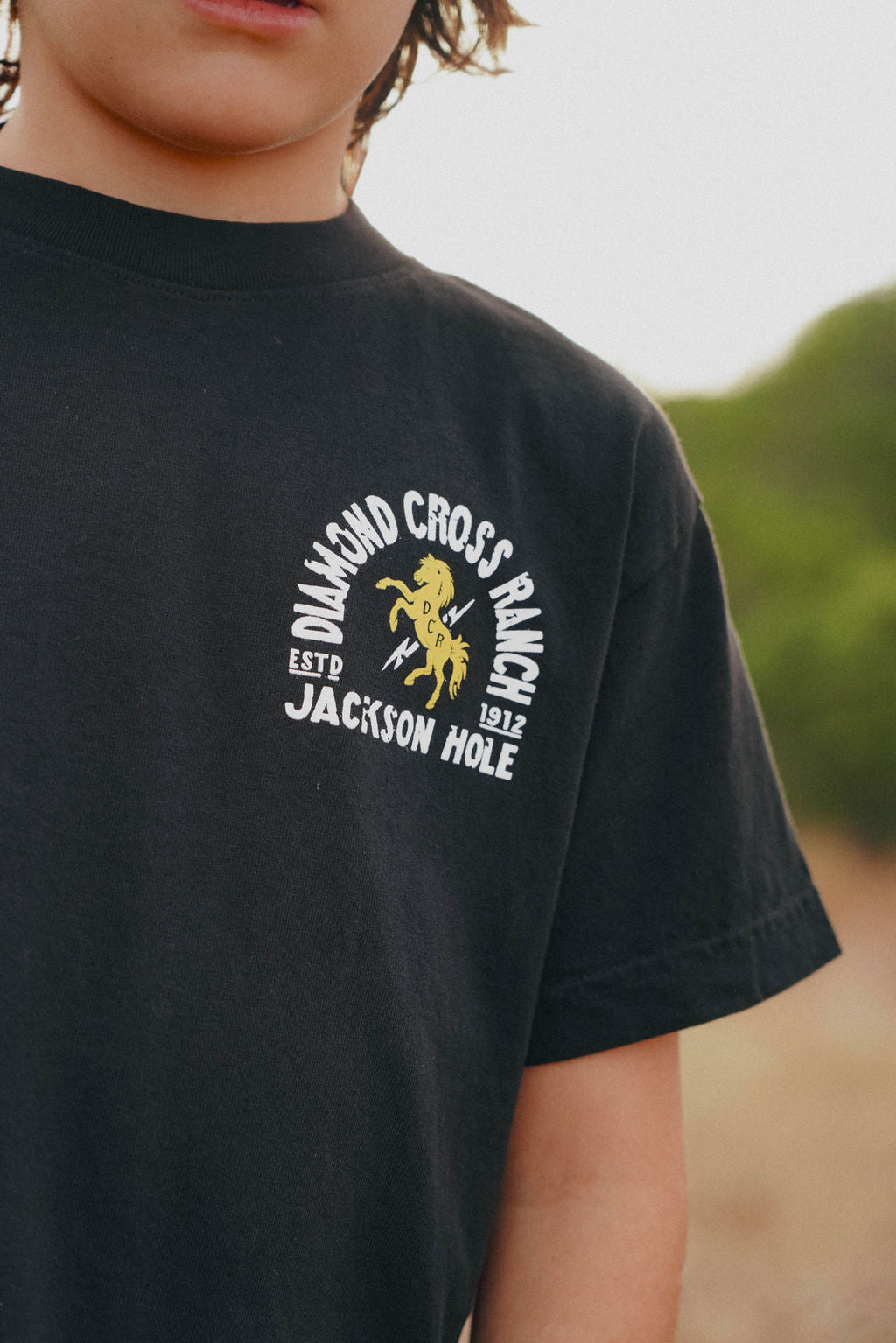 Black | Diamond cross ranch kids black t-shirt