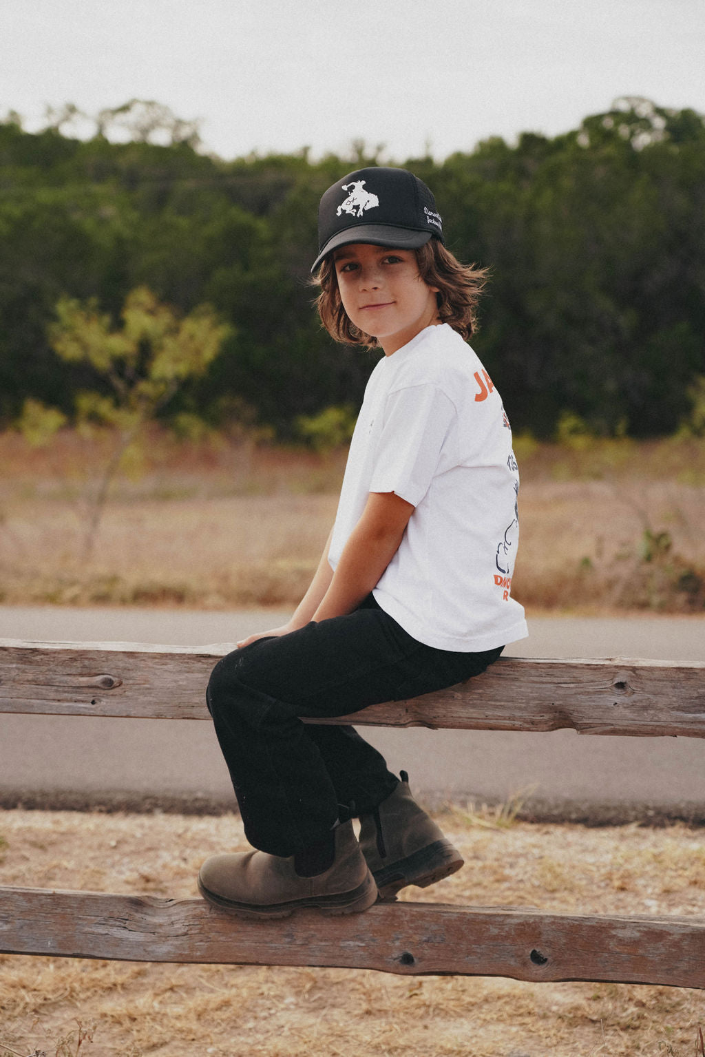 White | Diamond cross ranch Jackson Rodeo Kids tees