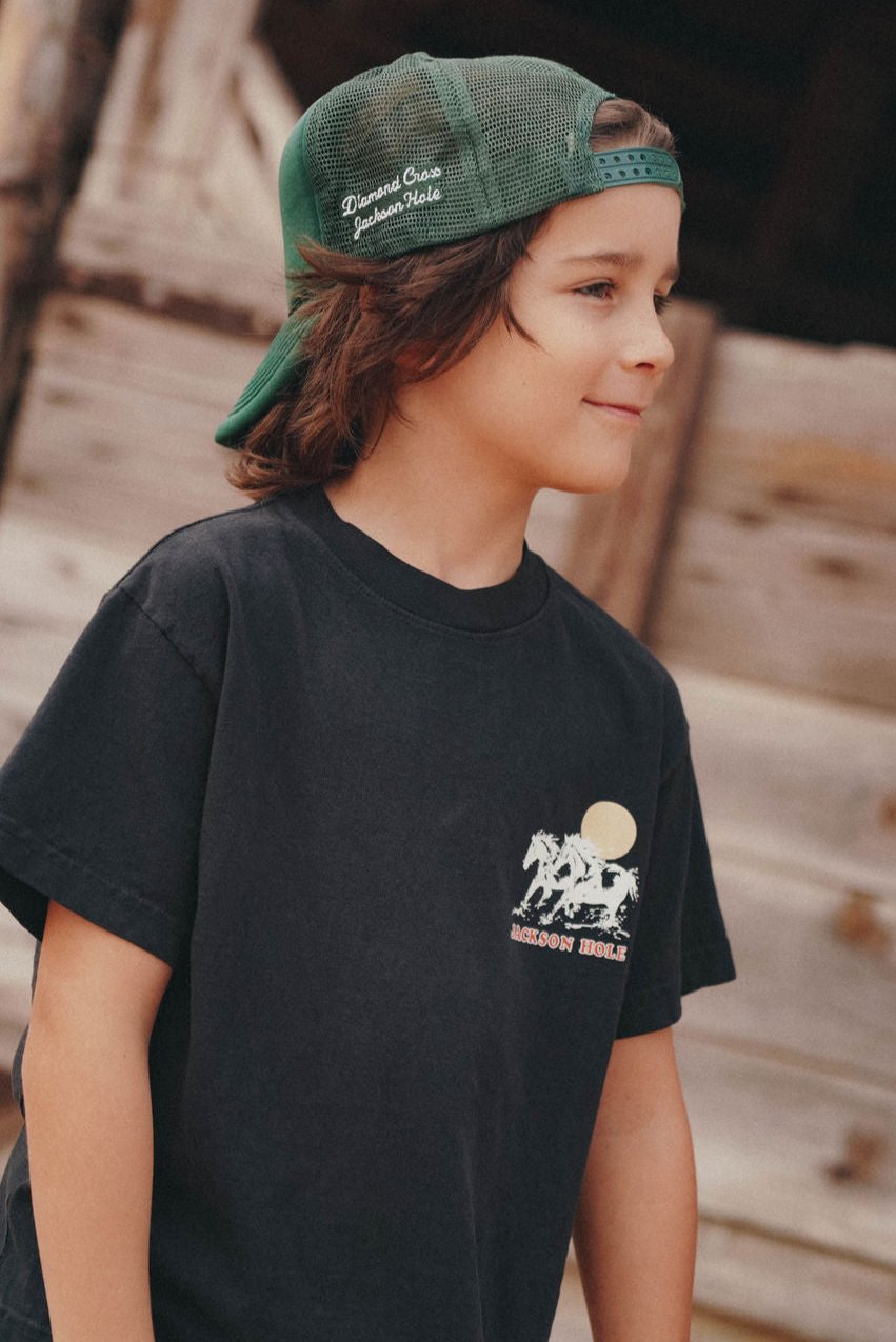 Black | Diamond cross ranch Jackson Wild Kids t-shirt