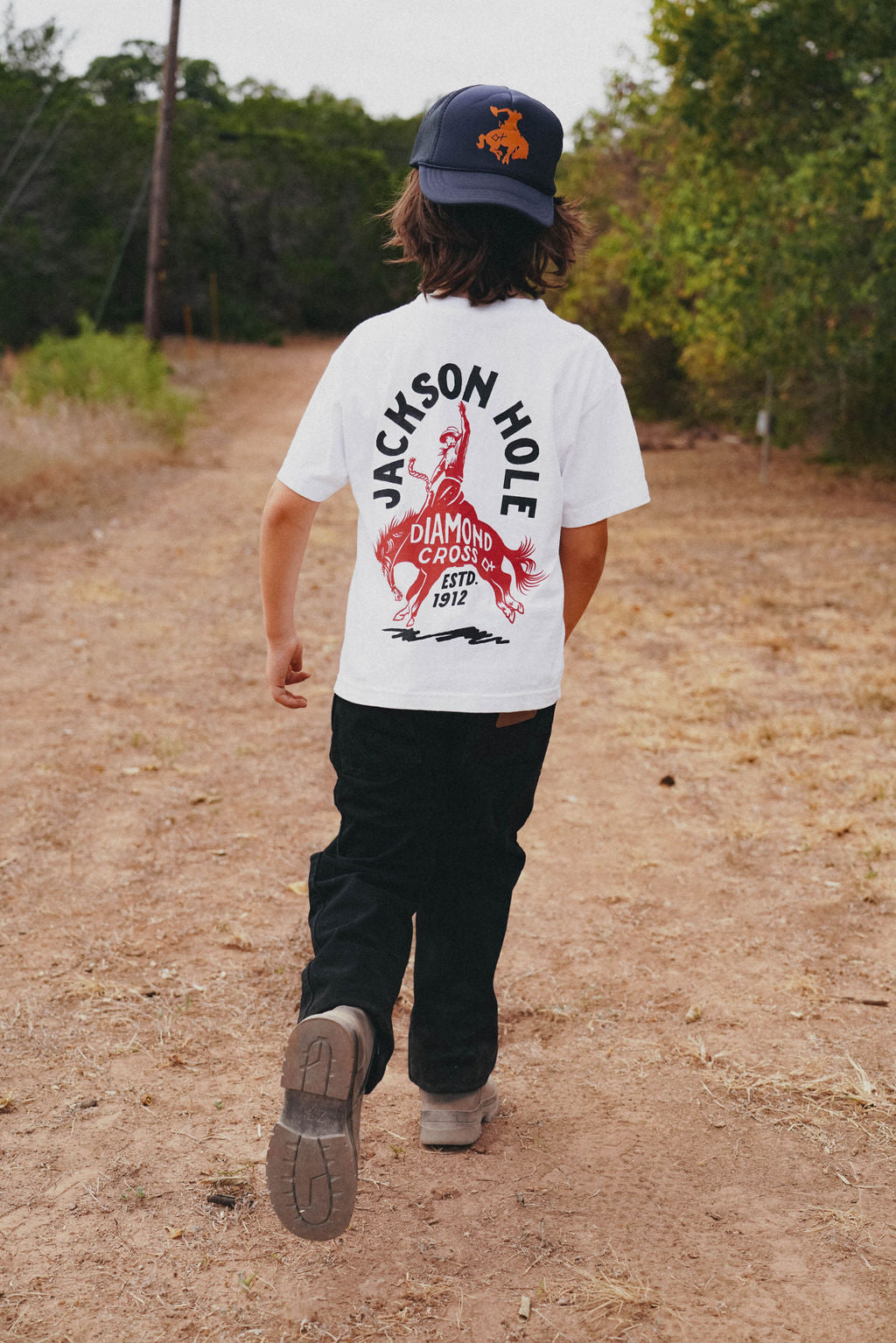 White | Diamond cross ranch Maverick Kids t-shirt