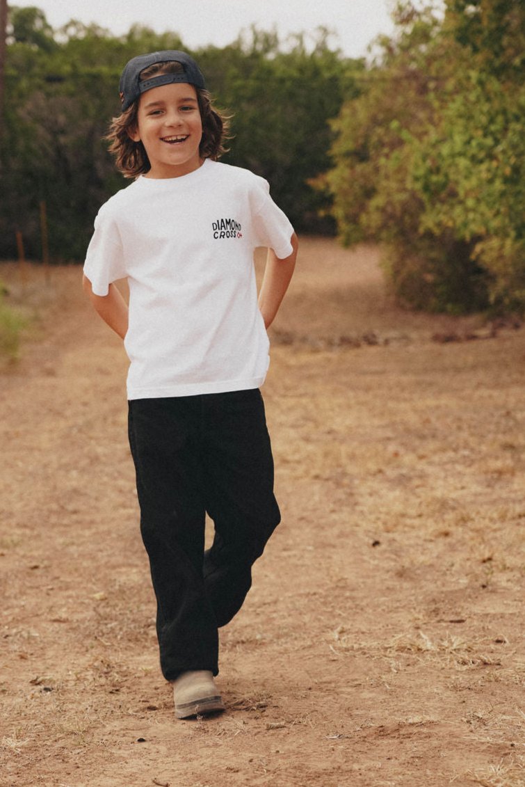 White | Diamond cross ranch Maverick Kids t-shirt