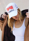 White Cap & Red Logo | Diamond Cross Ranch Marlboro Man Wyoming Cowboy Hat