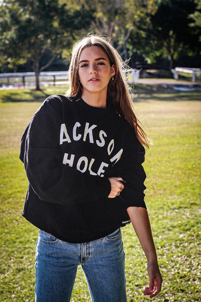 Black Jackson Hole | Diamond Cross Ranch Classic Crewneck Sweatshirt