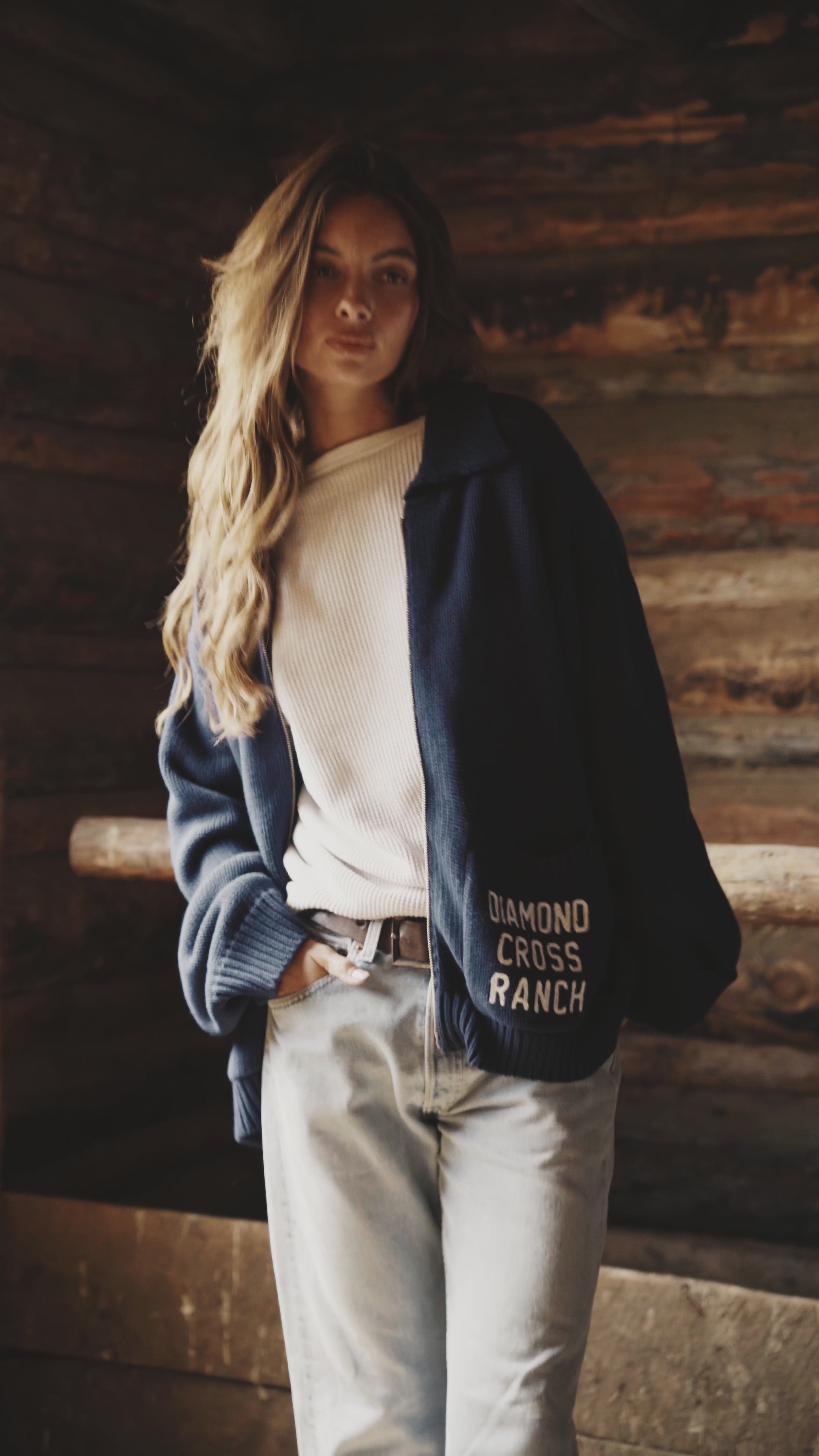 Navy & White (Preorder) | Wyoming Zip Sweater (Preorder)