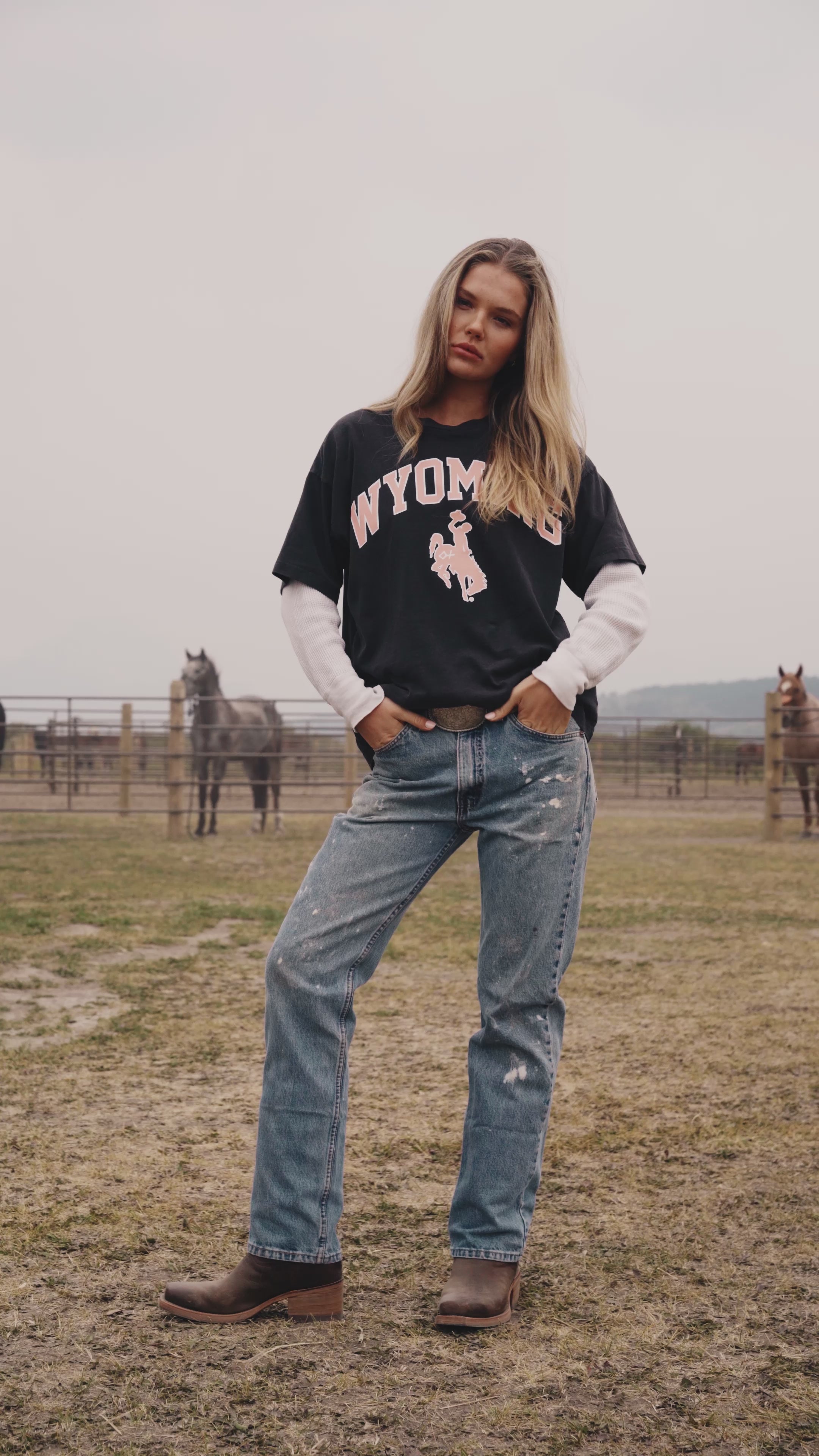 Faded Black + Rose | Wyoming Icon Tee