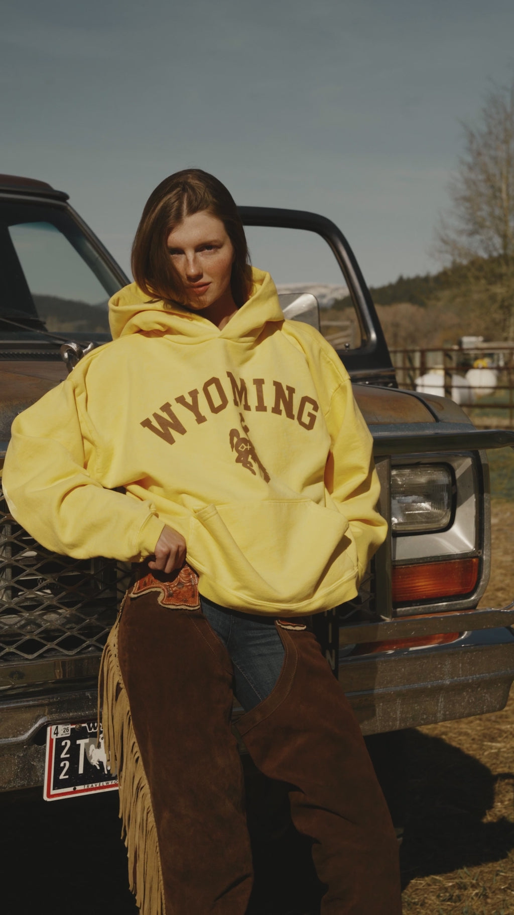 Yellow WYOMING Hoodie | Jackson Hole Hoodies