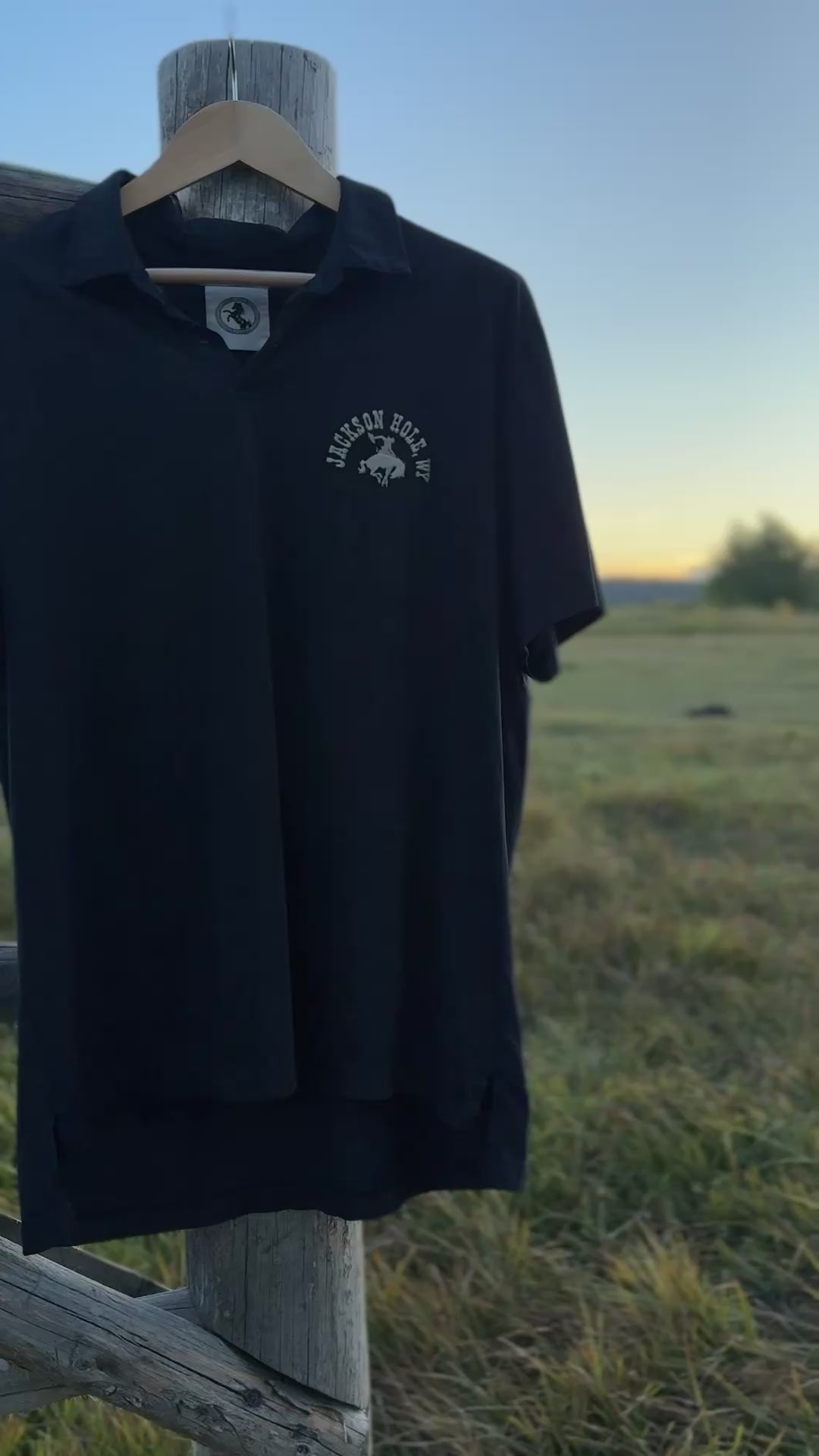 Black Unisex Polo | Jackson Hole Preppy Polo