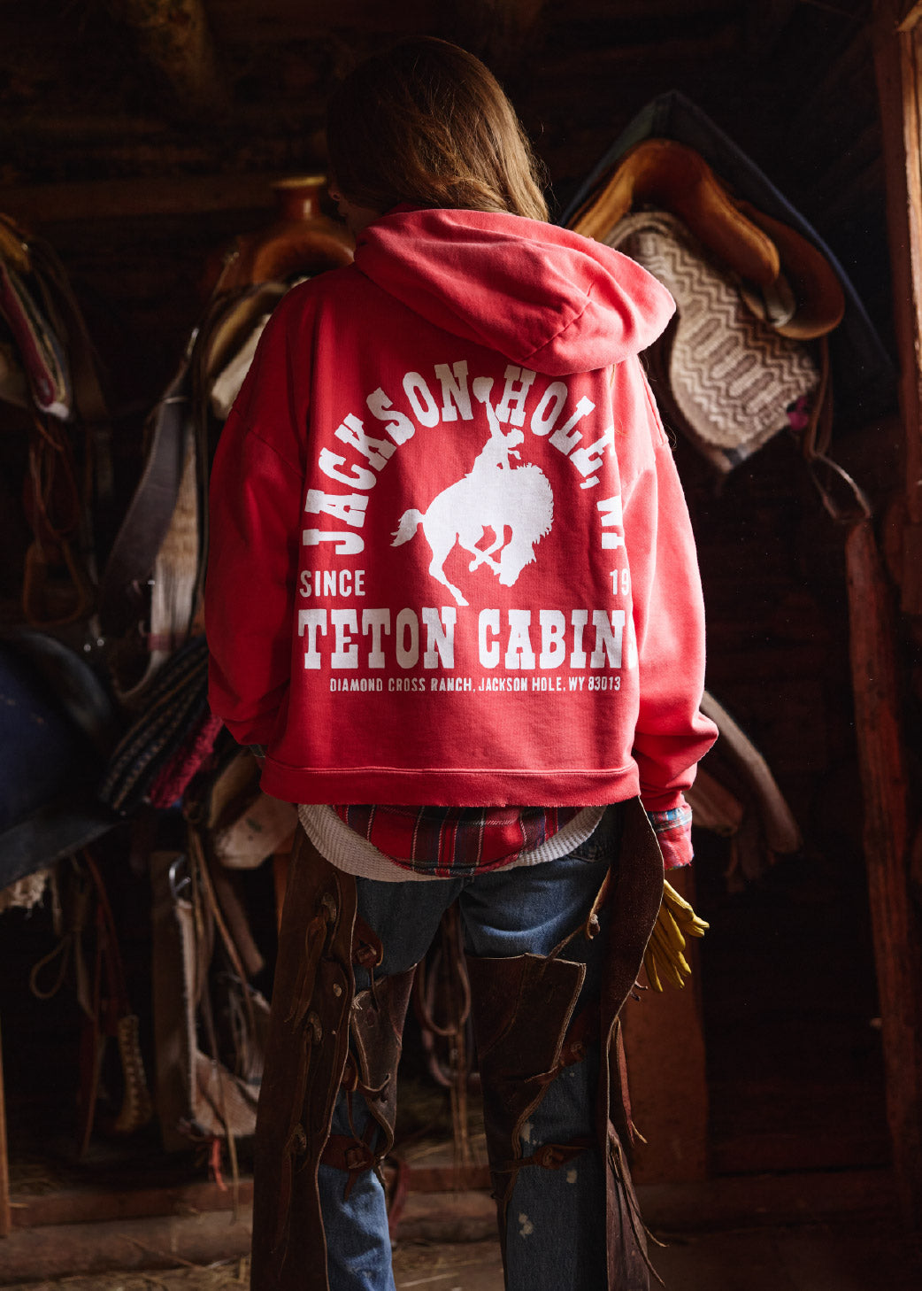 Red Buckin w Paint Distressed | The Outlaw Hoodie