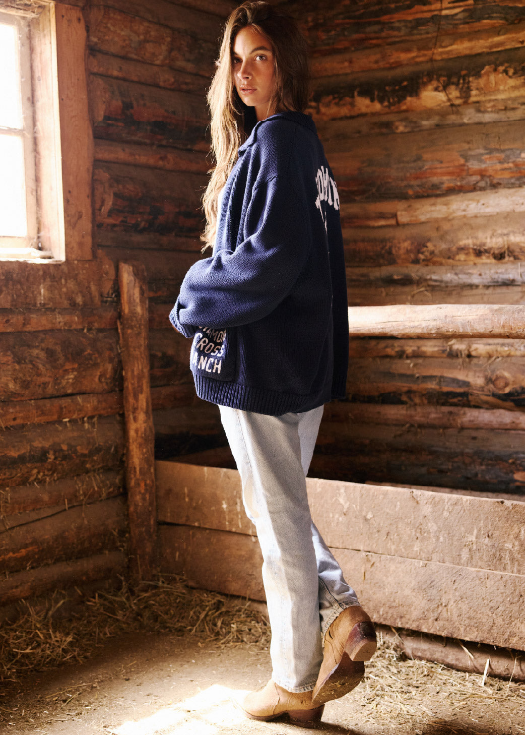 Navy & White (Preorder) | Wyoming Zip Sweater (Preorder)