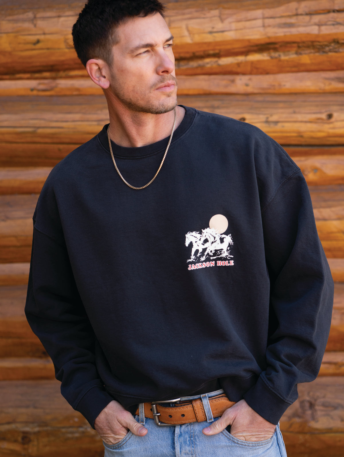 Midnight Black Crewneck | Jackson Wild