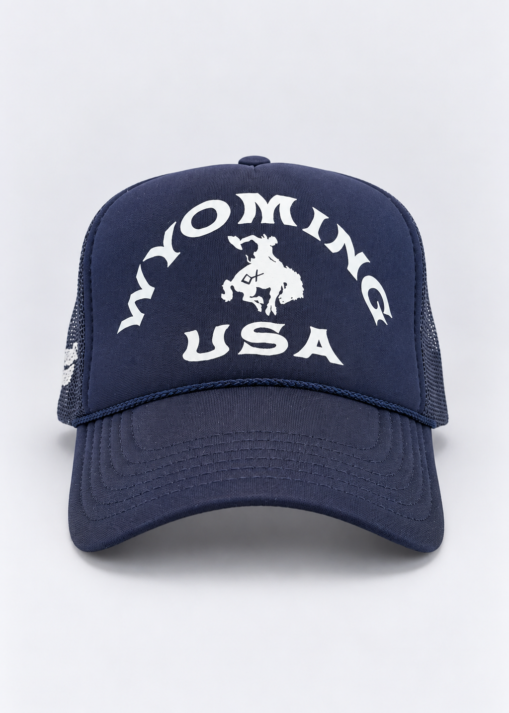 Navy Wyoming USA Cowboy | Icon Trucker Hat