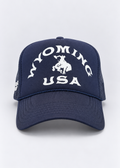 Navy Wyoming USA Cowboy | Icon Trucker Hat