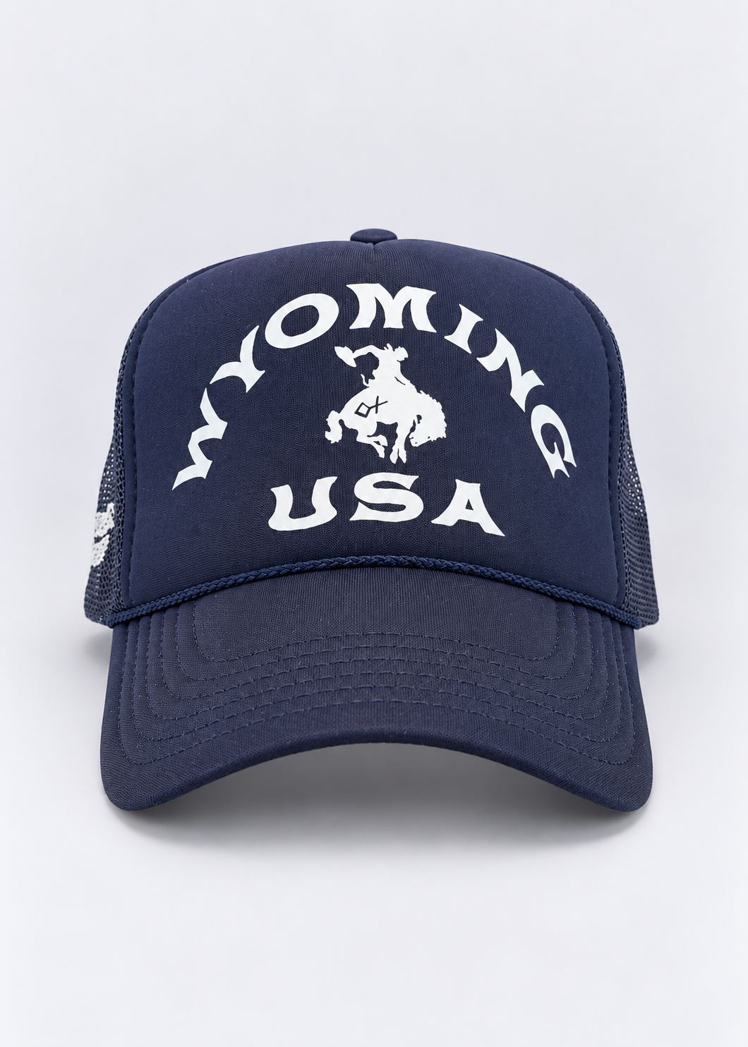Navy Wyoming USA Cowboy | Icon Trucker Hat