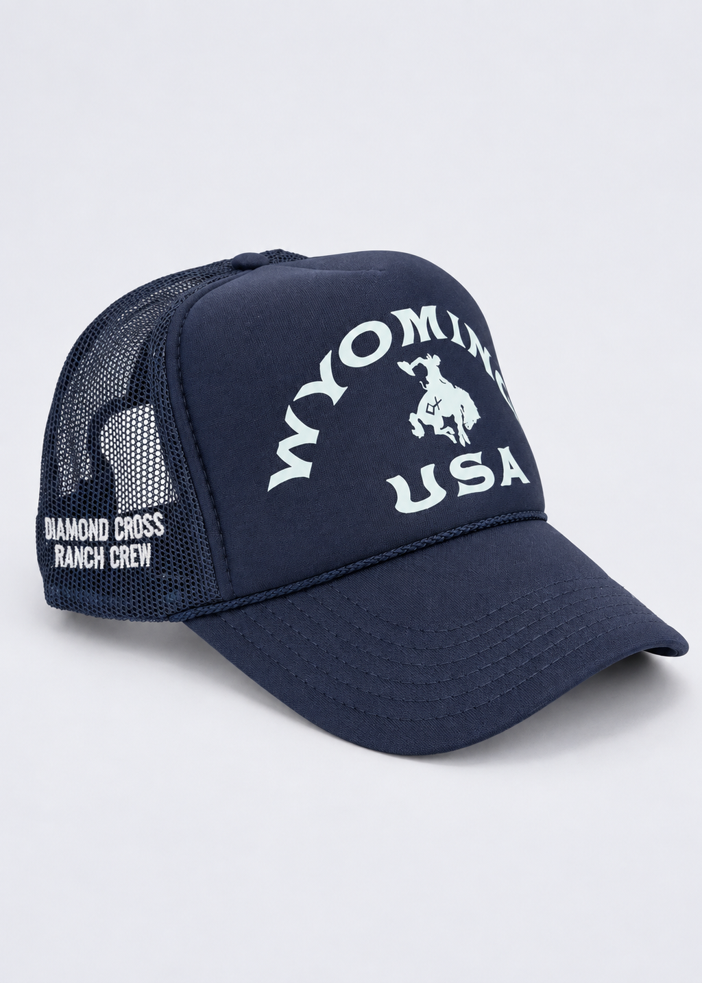 Navy Wyoming USA Cowboy | Icon Trucker Hat