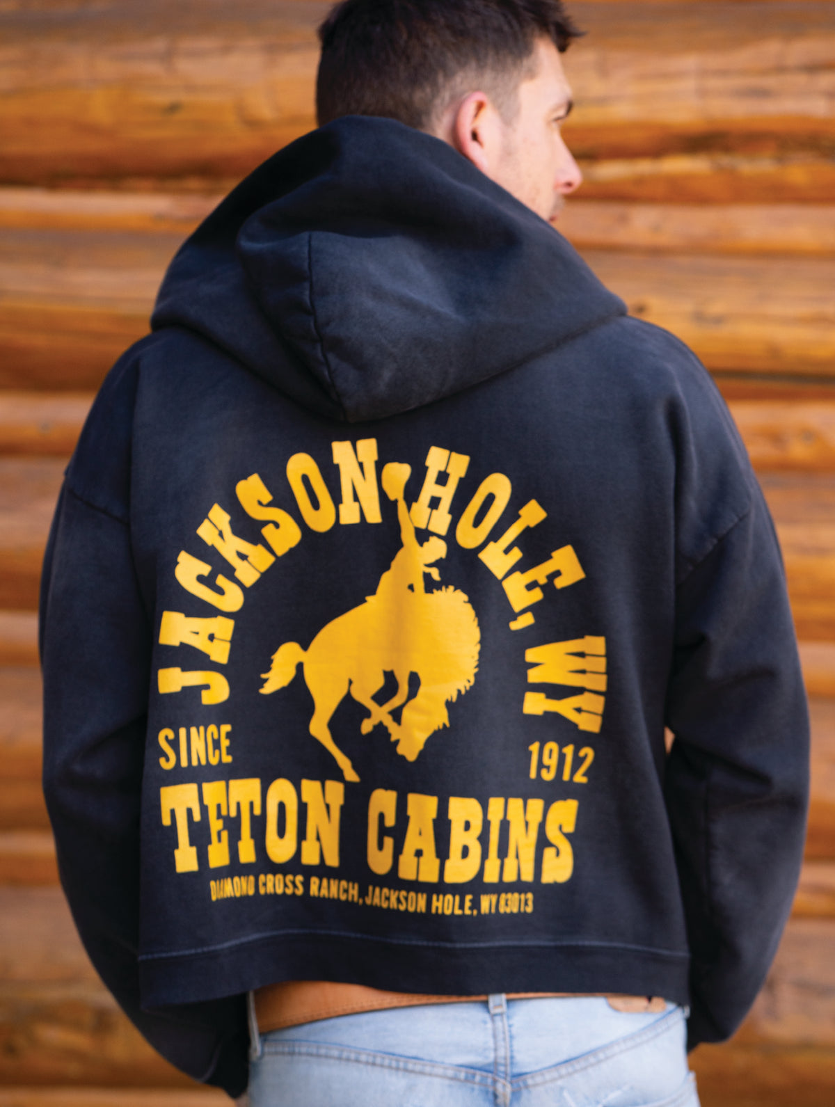 Black - Yellow Buckin | Sun Faded Zip Hoodies