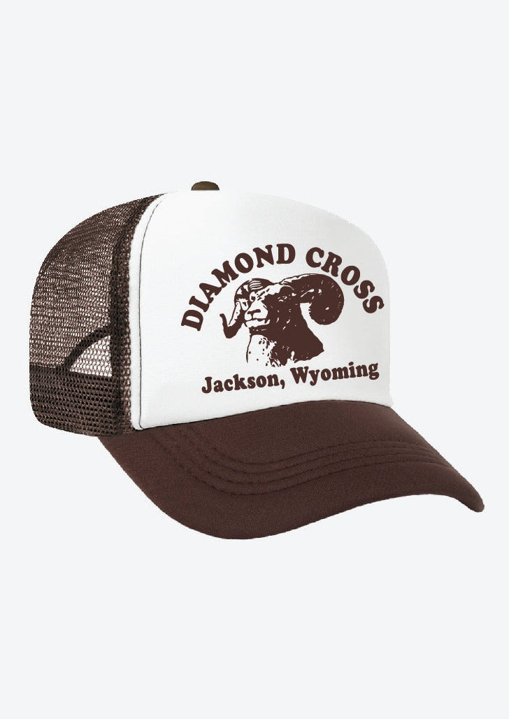 Brown & White | Diamond Cross Ranch GOAT Trucker Cap